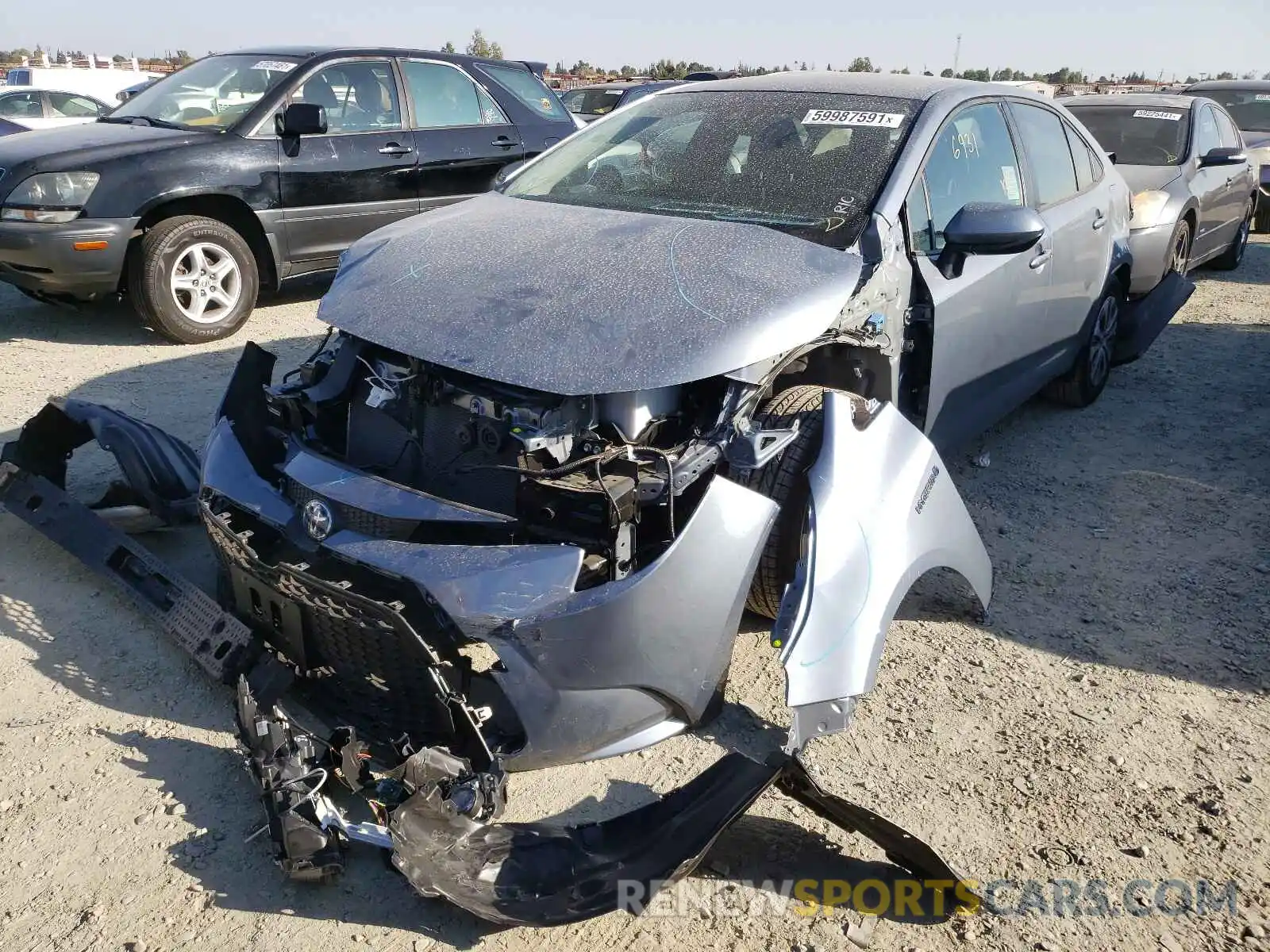 2 Photograph of a damaged car JTDEAMDE8MJ030203 TOYOTA COROLLA 2021