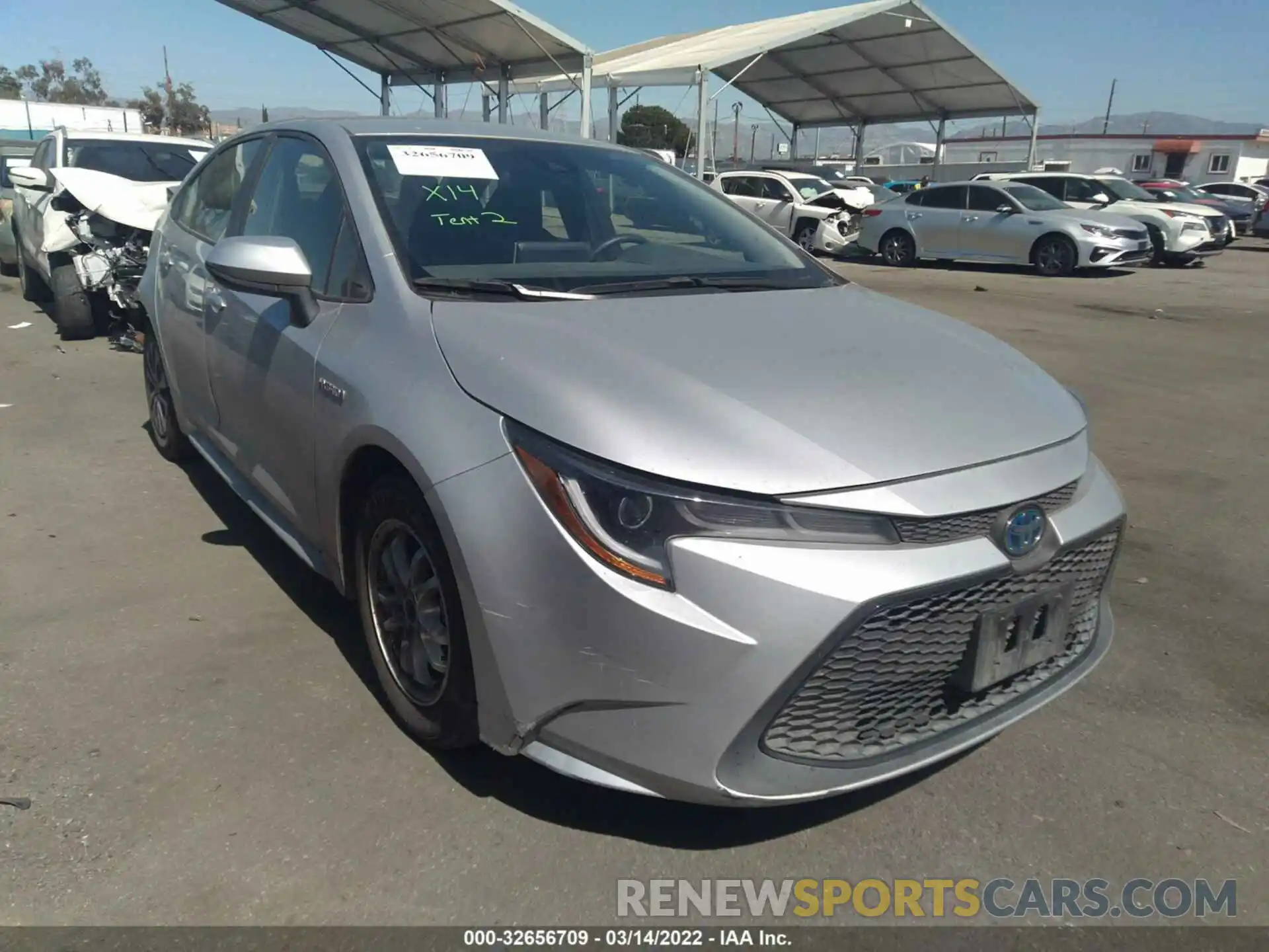 1 Photograph of a damaged car JTDEAMDE8MJ034171 TOYOTA COROLLA 2021