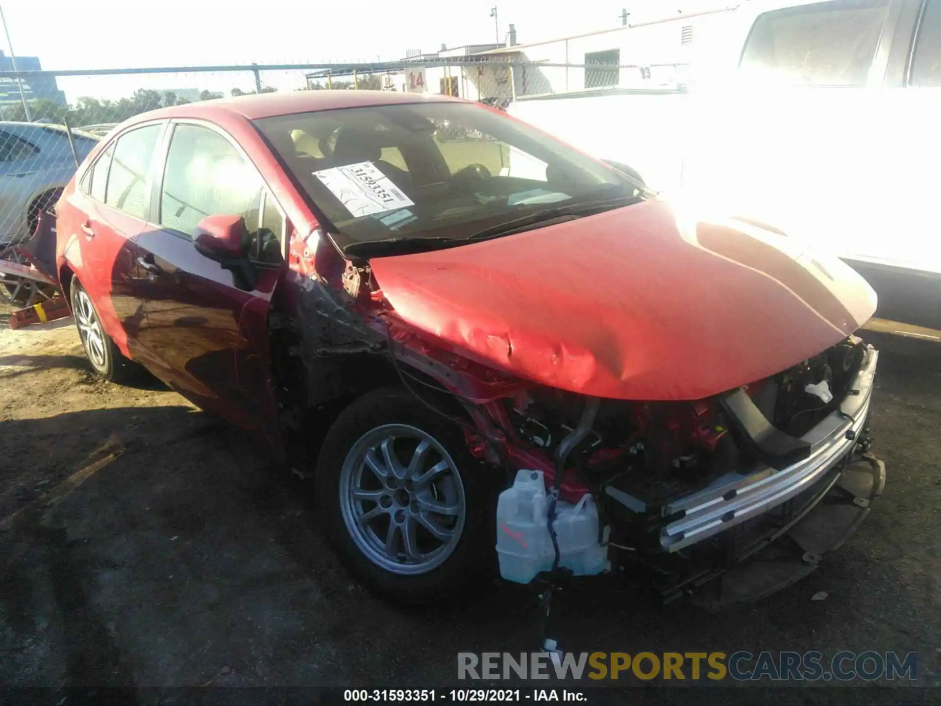 1 Photograph of a damaged car JTDEAMDE9MJ000787 TOYOTA COROLLA 2021