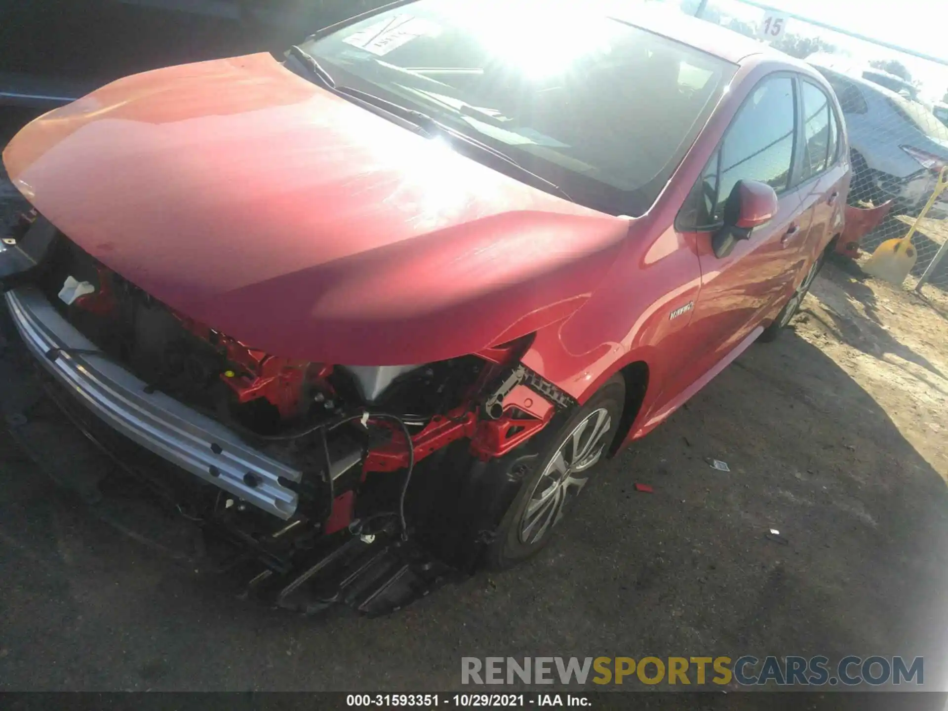 2 Photograph of a damaged car JTDEAMDE9MJ000787 TOYOTA COROLLA 2021