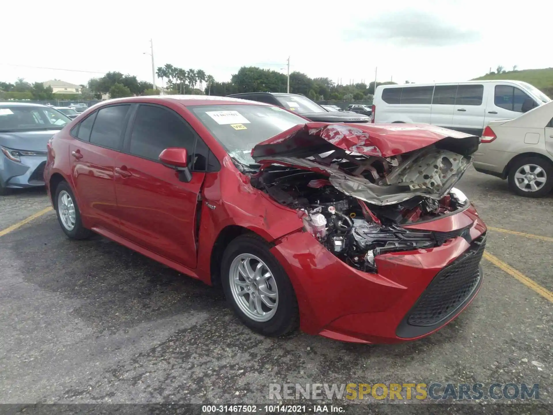 1 Photograph of a damaged car JTDEAMDE9MJ001048 TOYOTA COROLLA 2021