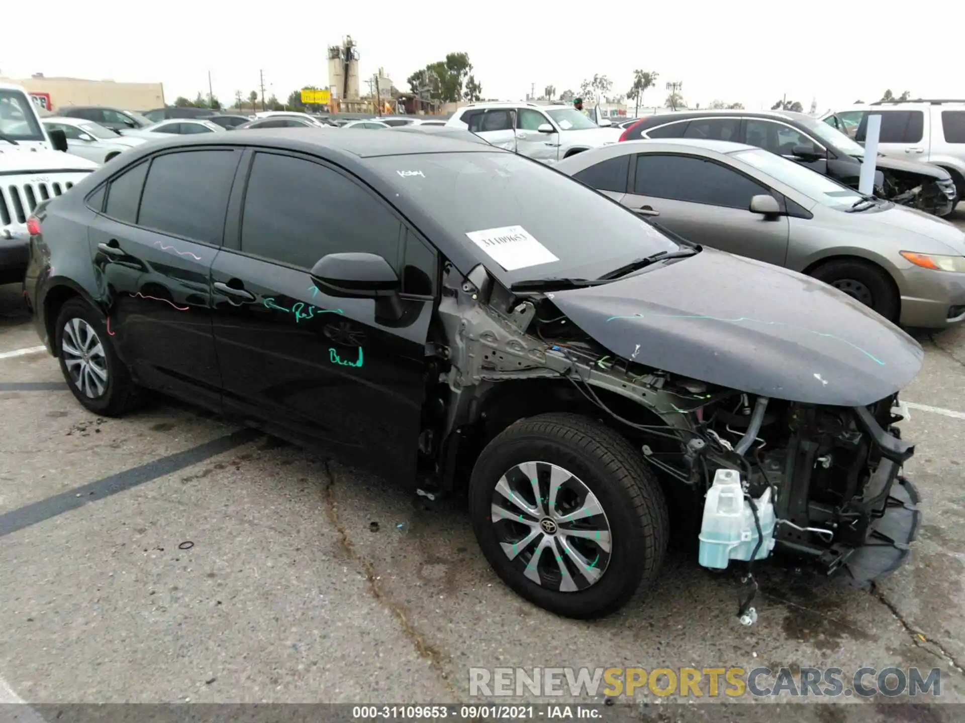 1 Photograph of a damaged car JTDEAMDE9MJ002071 TOYOTA COROLLA 2021