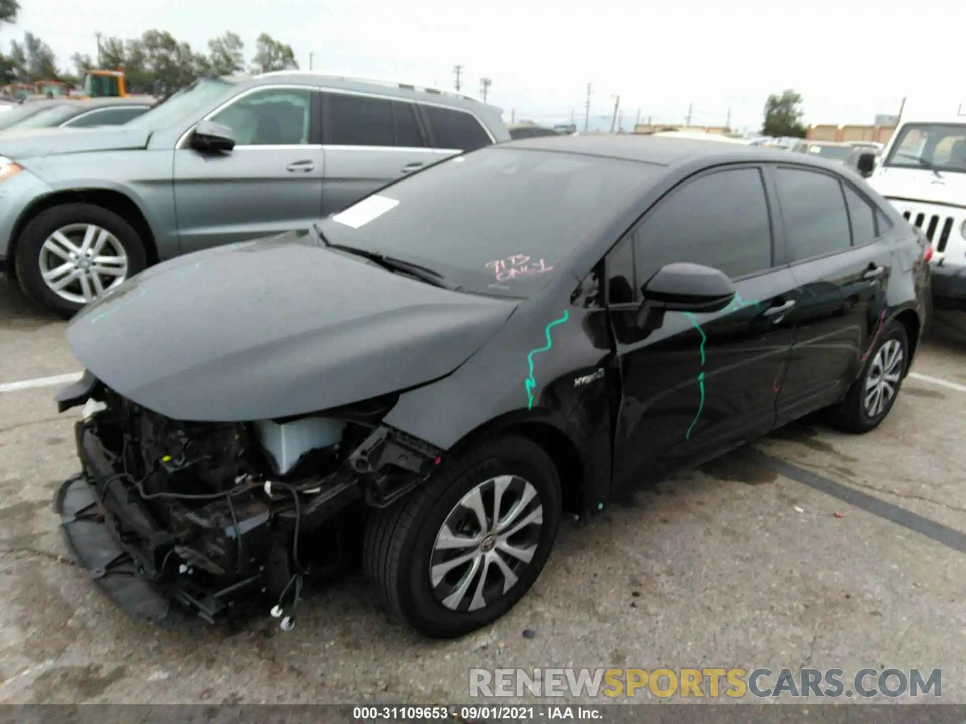 2 Photograph of a damaged car JTDEAMDE9MJ002071 TOYOTA COROLLA 2021