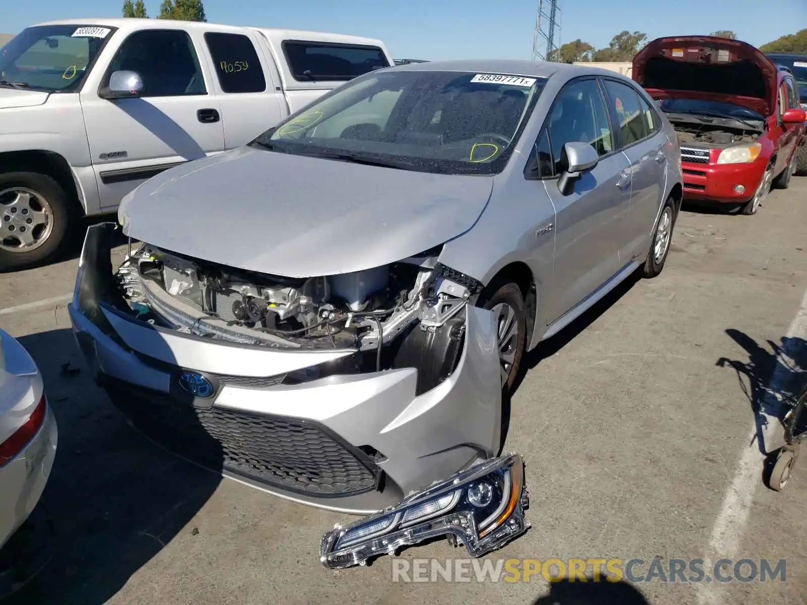 2 Photograph of a damaged car JTDEAMDE9MJ005584 TOYOTA COROLLA 2021