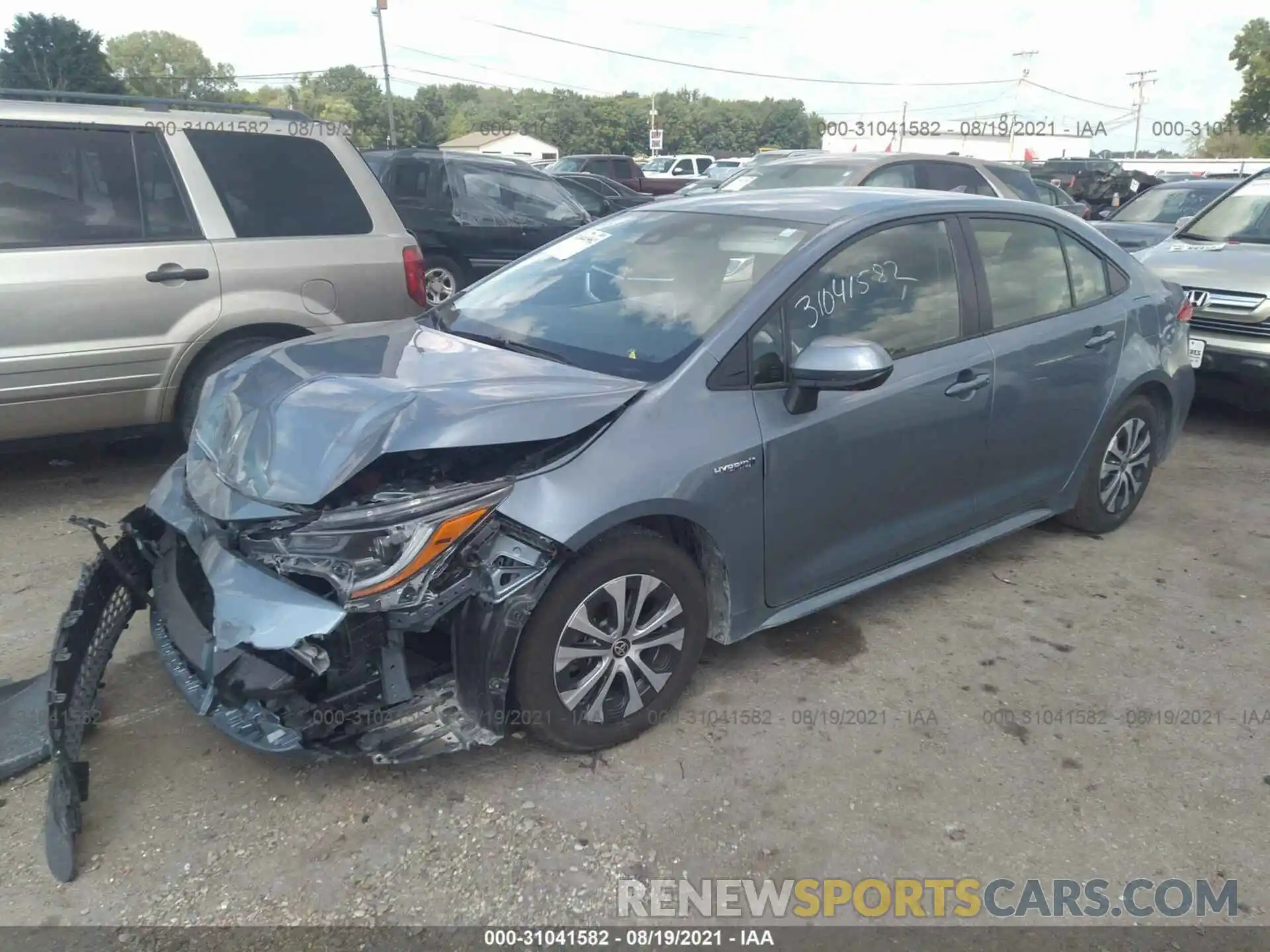 2 Photograph of a damaged car JTDEAMDE9MJ007299 TOYOTA COROLLA 2021