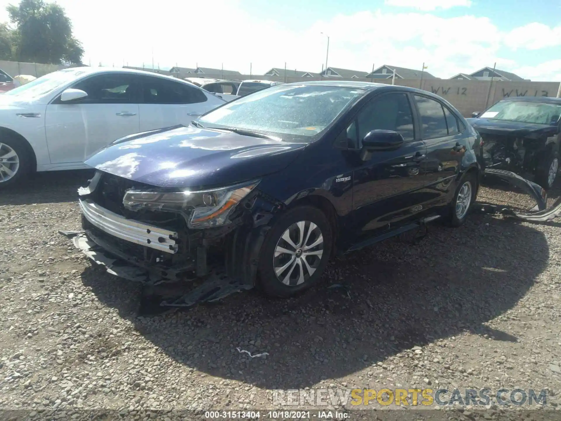 2 Photograph of a damaged car JTDEAMDE9MJ009585 TOYOTA COROLLA 2021