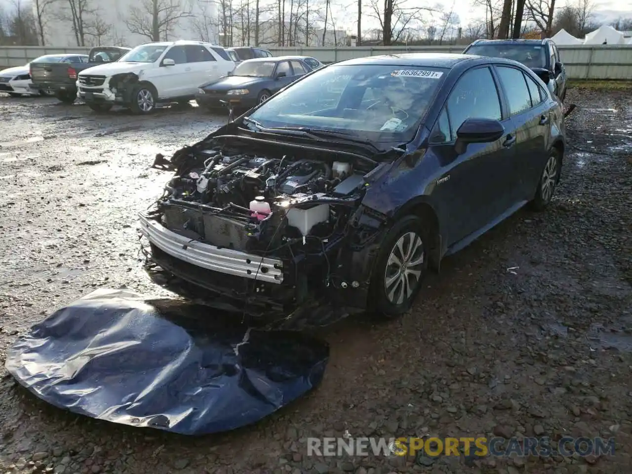 2 Photograph of a damaged car JTDEAMDE9MJ009778 TOYOTA COROLLA 2021