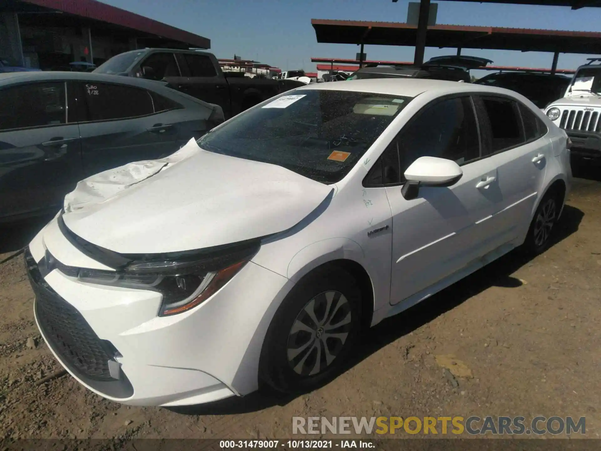 2 Photograph of a damaged car JTDEAMDE9MJ010817 TOYOTA COROLLA 2021