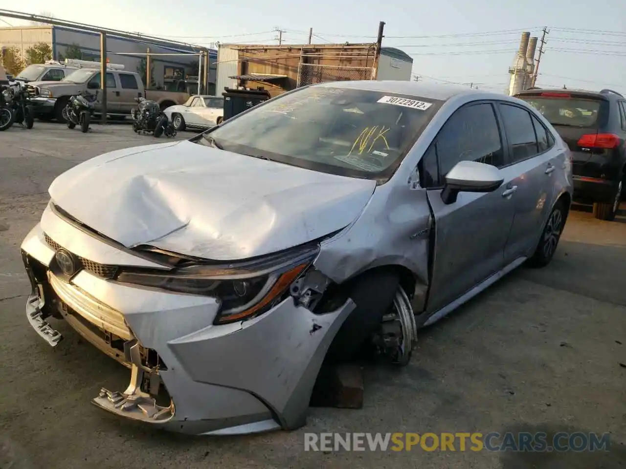 2 Photograph of a damaged car JTDEAMDE9MJ011448 TOYOTA COROLLA 2021