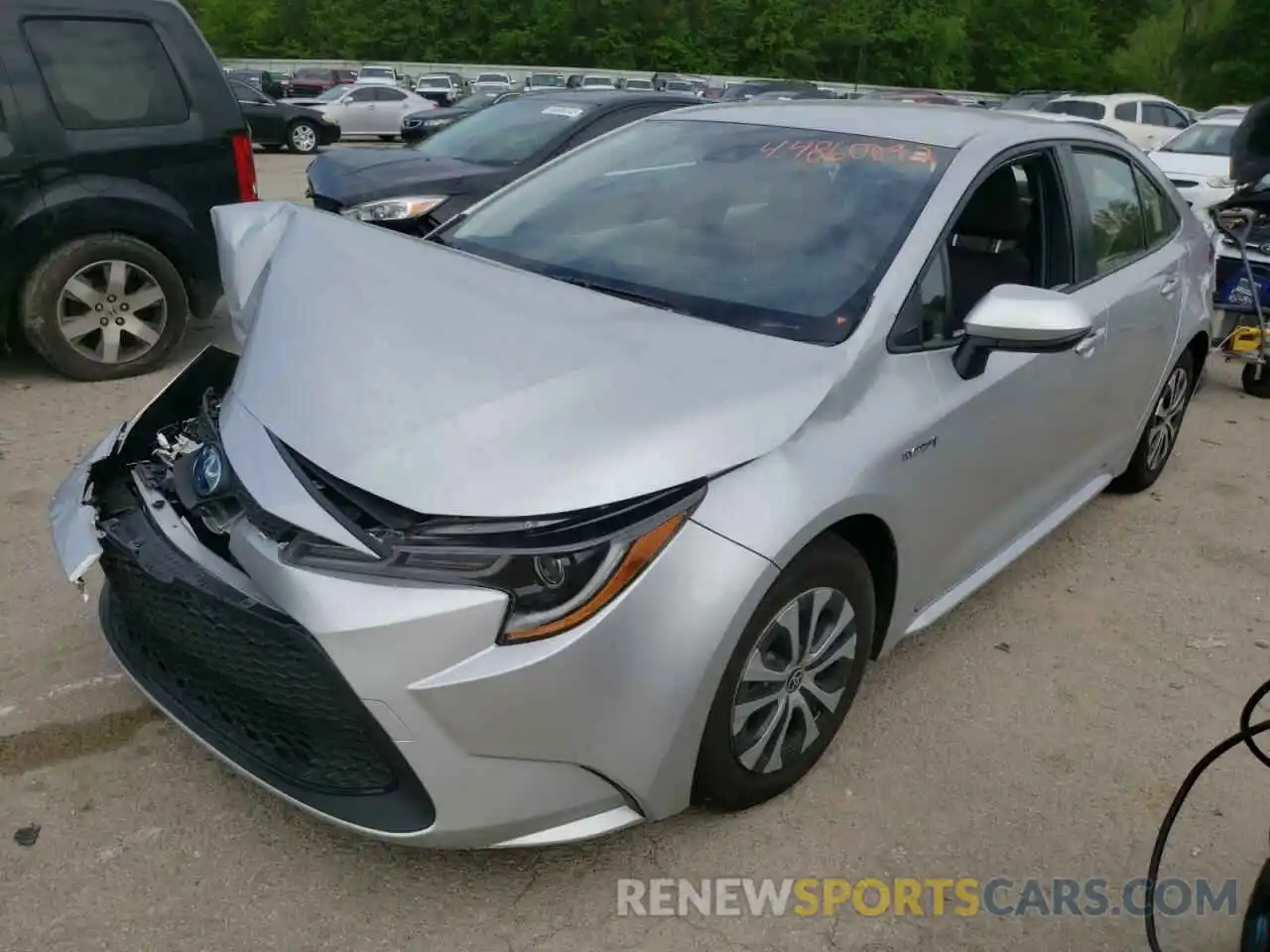 2 Photograph of a damaged car JTDEAMDE9MJ014849 TOYOTA COROLLA 2021