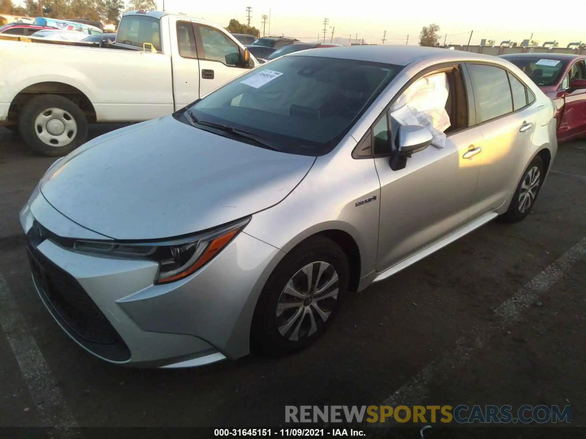 2 Photograph of a damaged car JTDEAMDE9MJ015726 TOYOTA COROLLA 2021