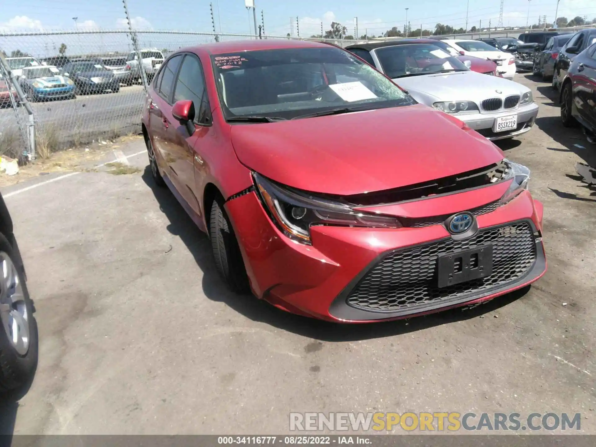 1 Photograph of a damaged car JTDEAMDE9MJ018724 TOYOTA COROLLA 2021