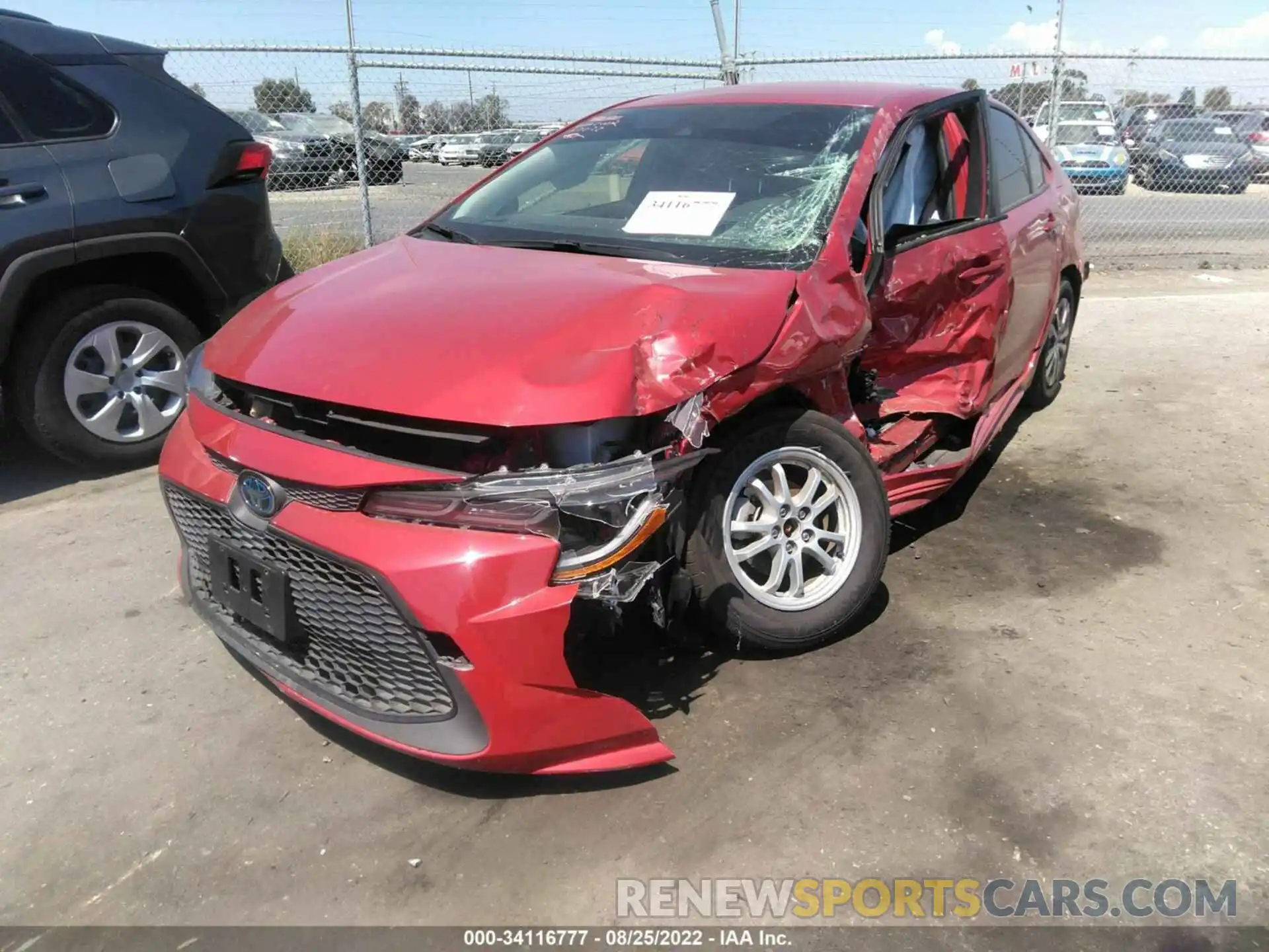 2 Photograph of a damaged car JTDEAMDE9MJ018724 TOYOTA COROLLA 2021