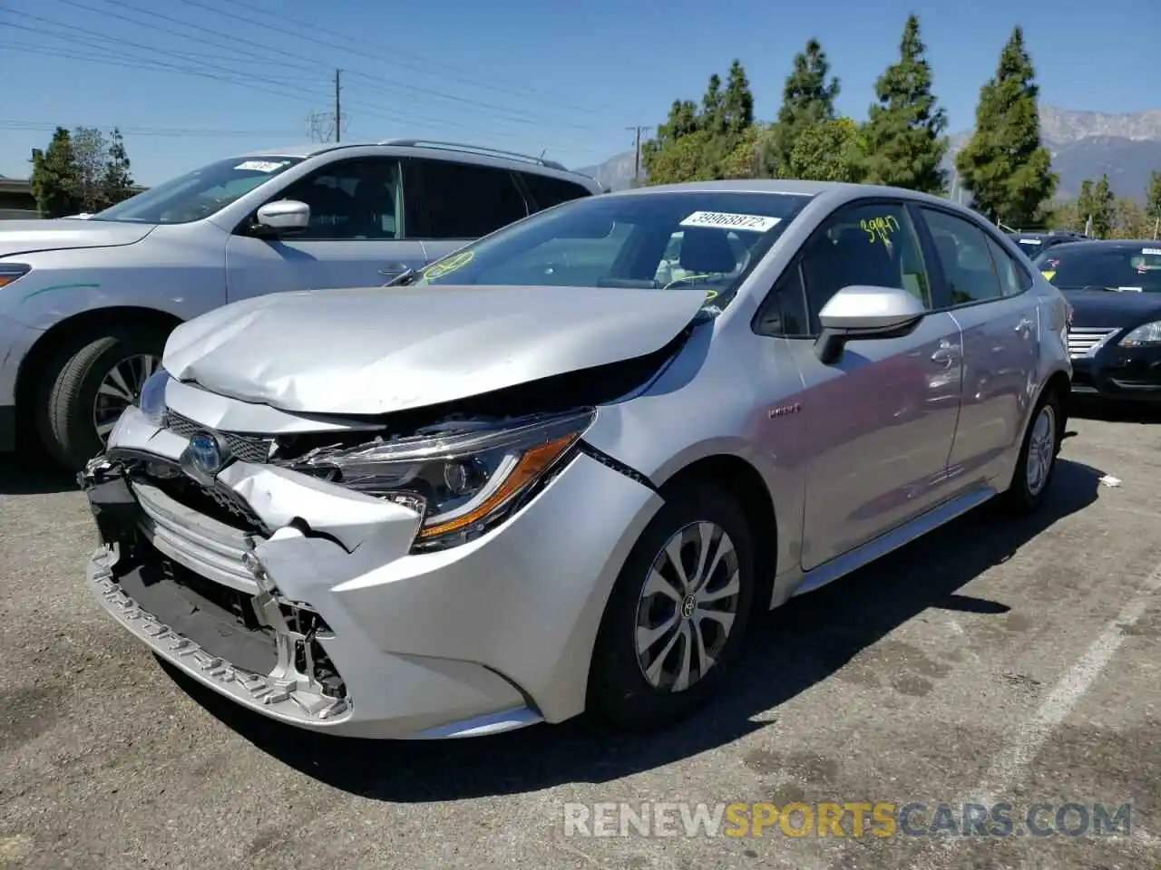 2 Photograph of a damaged car JTDEAMDE9MJ019176 TOYOTA COROLLA 2021