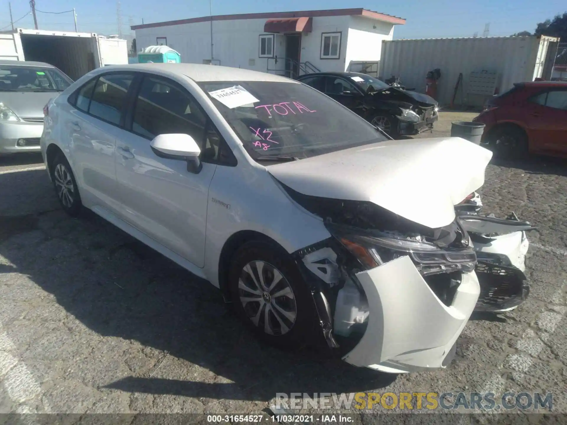 1 Photograph of a damaged car JTDEAMDE9MJ020831 TOYOTA COROLLA 2021