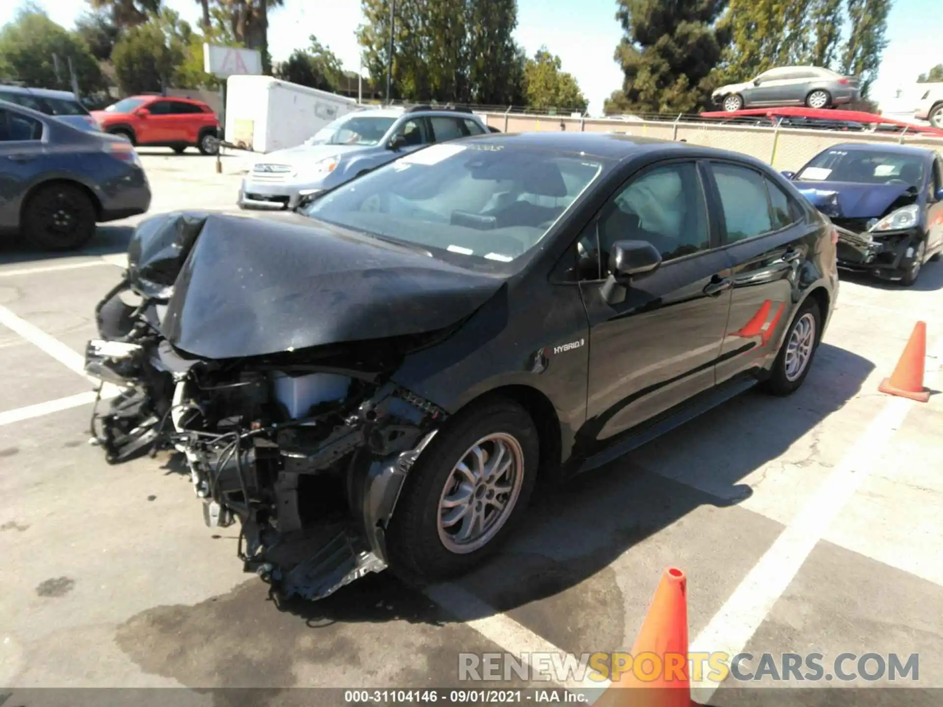 2 Photograph of a damaged car JTDEAMDE9MJ024863 TOYOTA COROLLA 2021