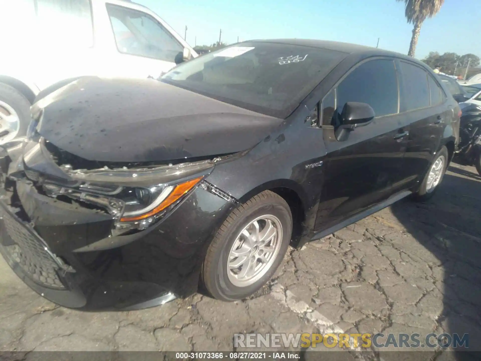 2 Photograph of a damaged car JTDEAMDE9MJ031554 TOYOTA COROLLA 2021