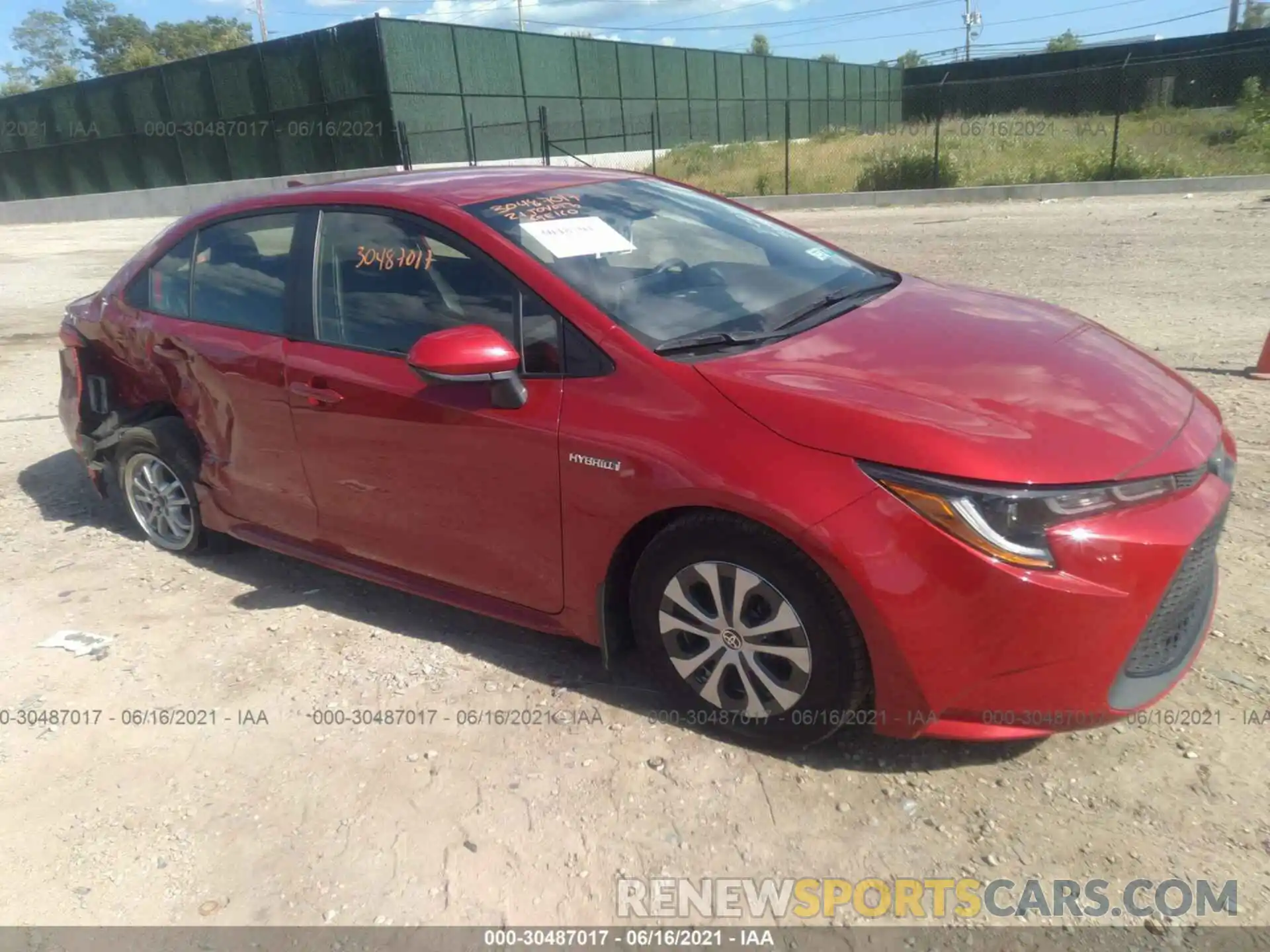 1 Photograph of a damaged car JTDEAMDEXMJ000670 TOYOTA COROLLA 2021