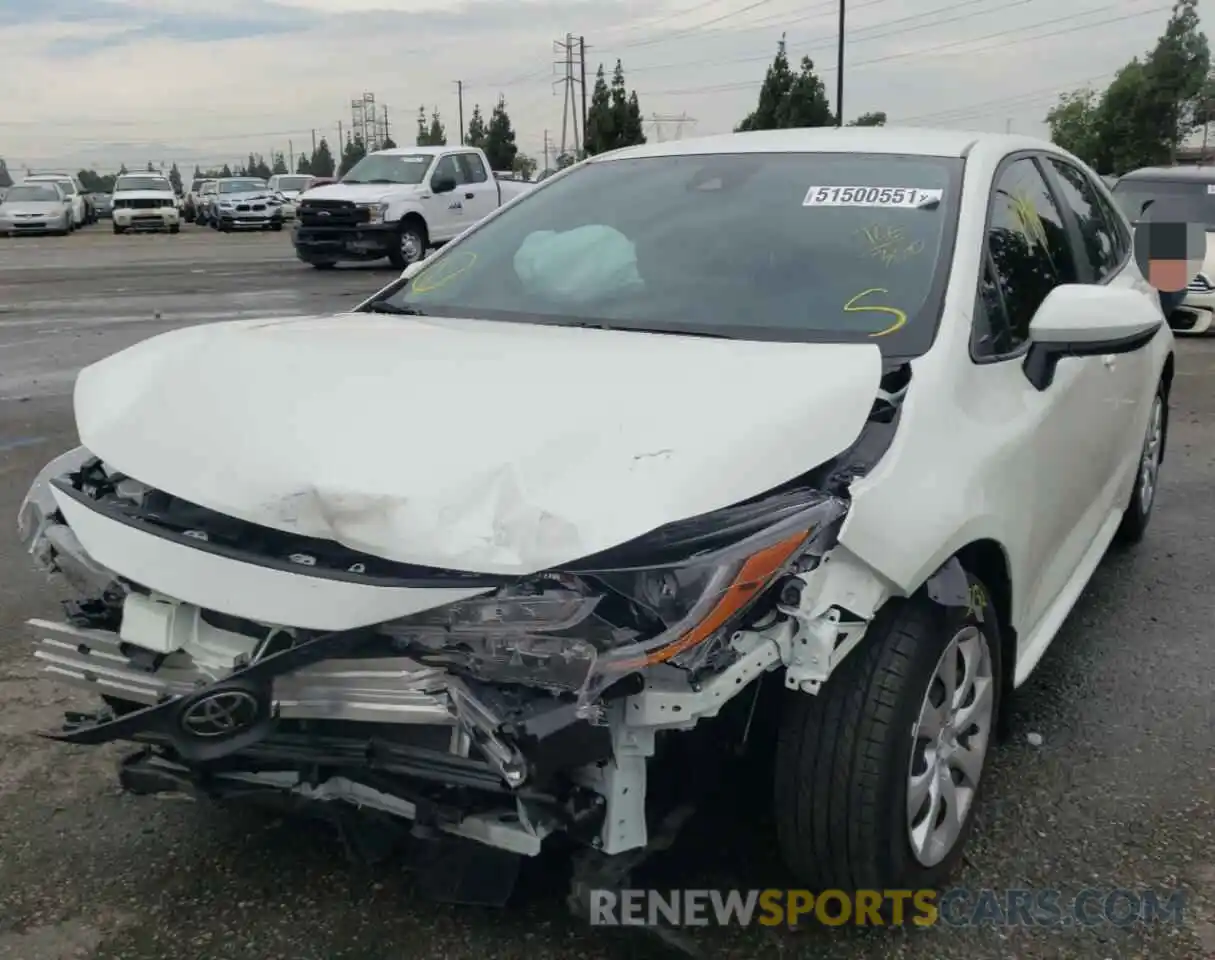 2 Photograph of a damaged car JTDEPMAE0MJ119380 TOYOTA COROLLA 2021