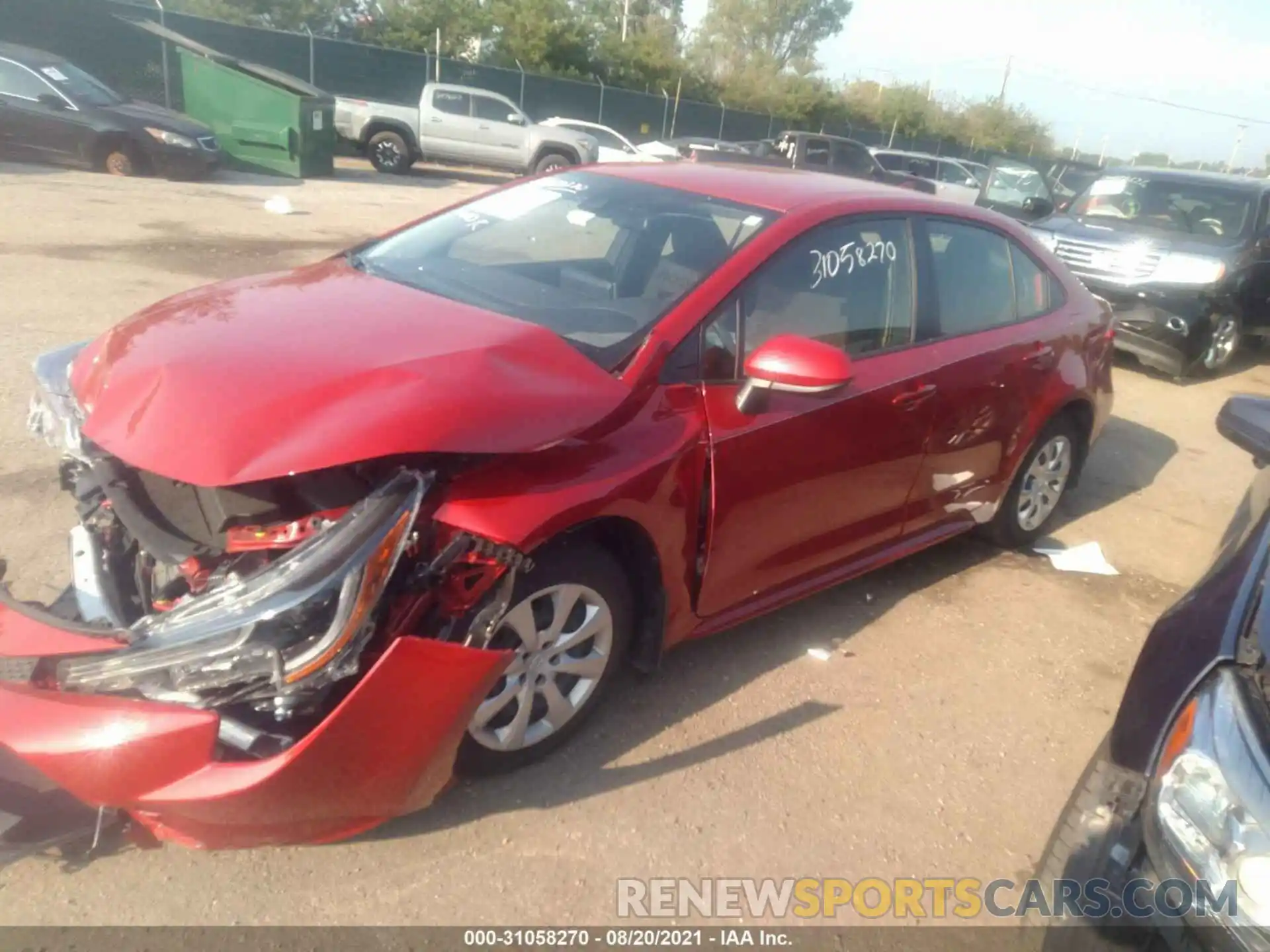 2 Photograph of a damaged car JTDEPMAE0MJ119797 TOYOTA COROLLA 2021