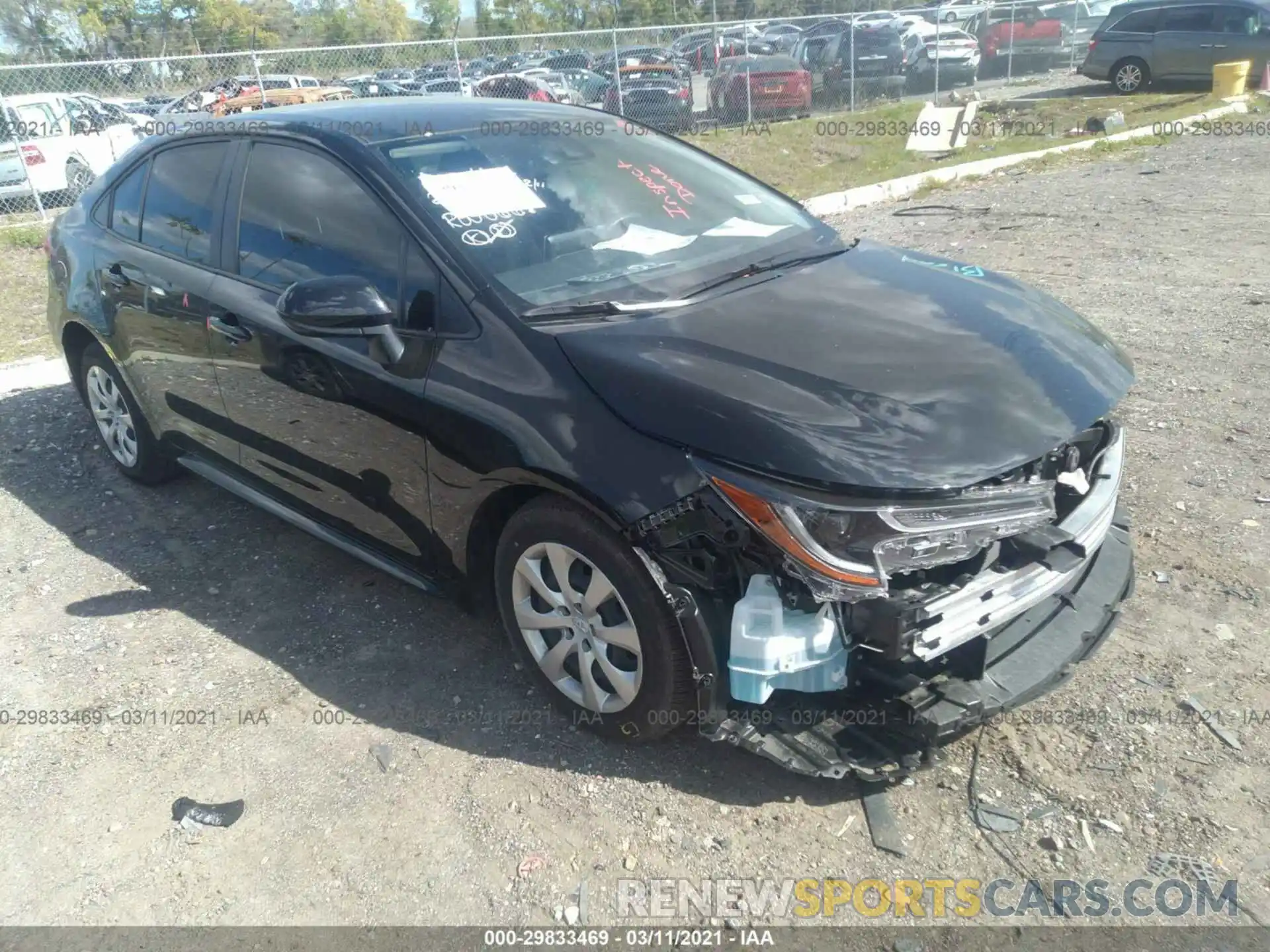 1 Photograph of a damaged car JTDEPMAE0MJ121257 TOYOTA COROLLA 2021