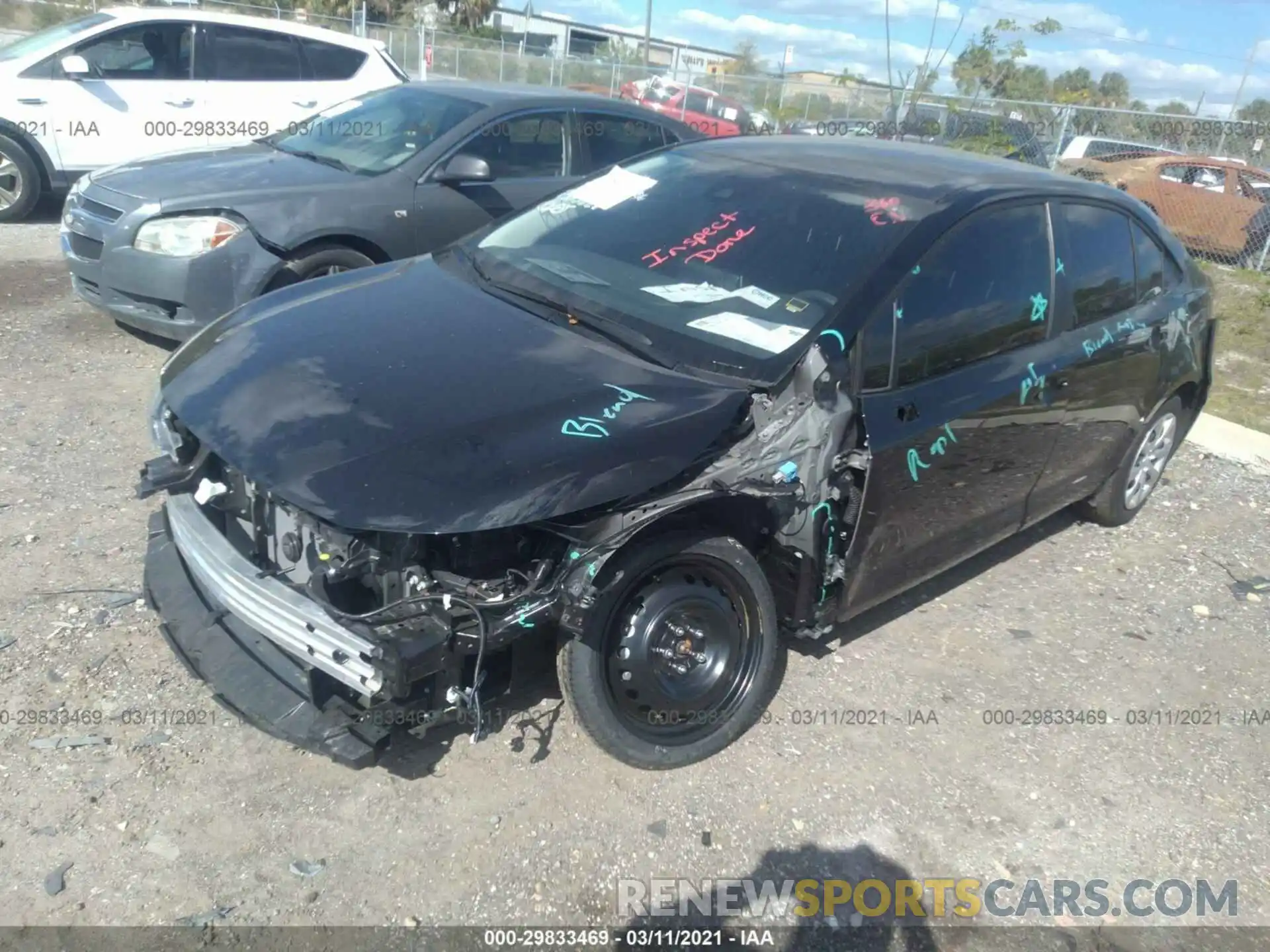 2 Photograph of a damaged car JTDEPMAE0MJ121257 TOYOTA COROLLA 2021