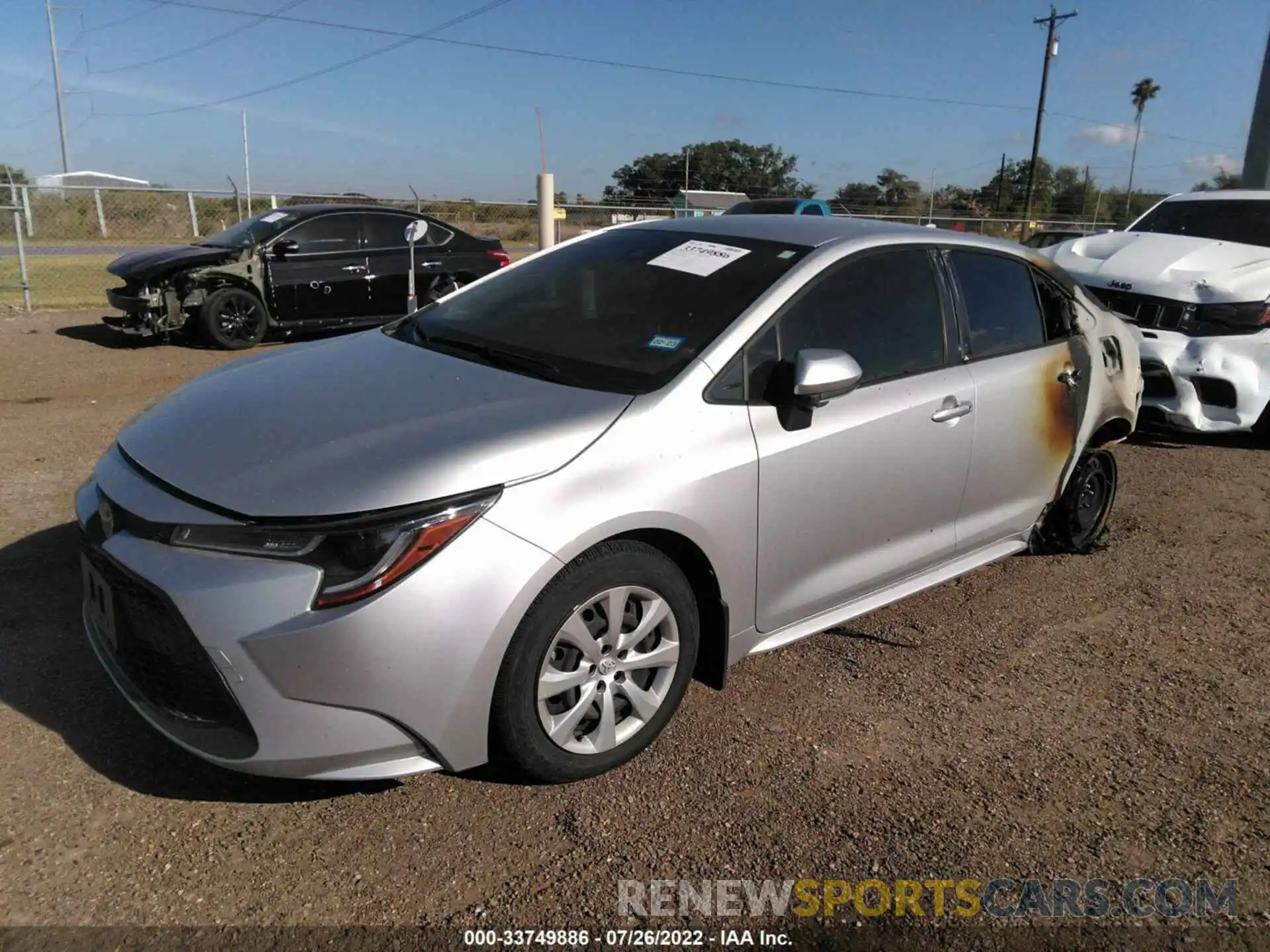 2 Photograph of a damaged car JTDEPMAE0MJ141976 TOYOTA COROLLA 2021