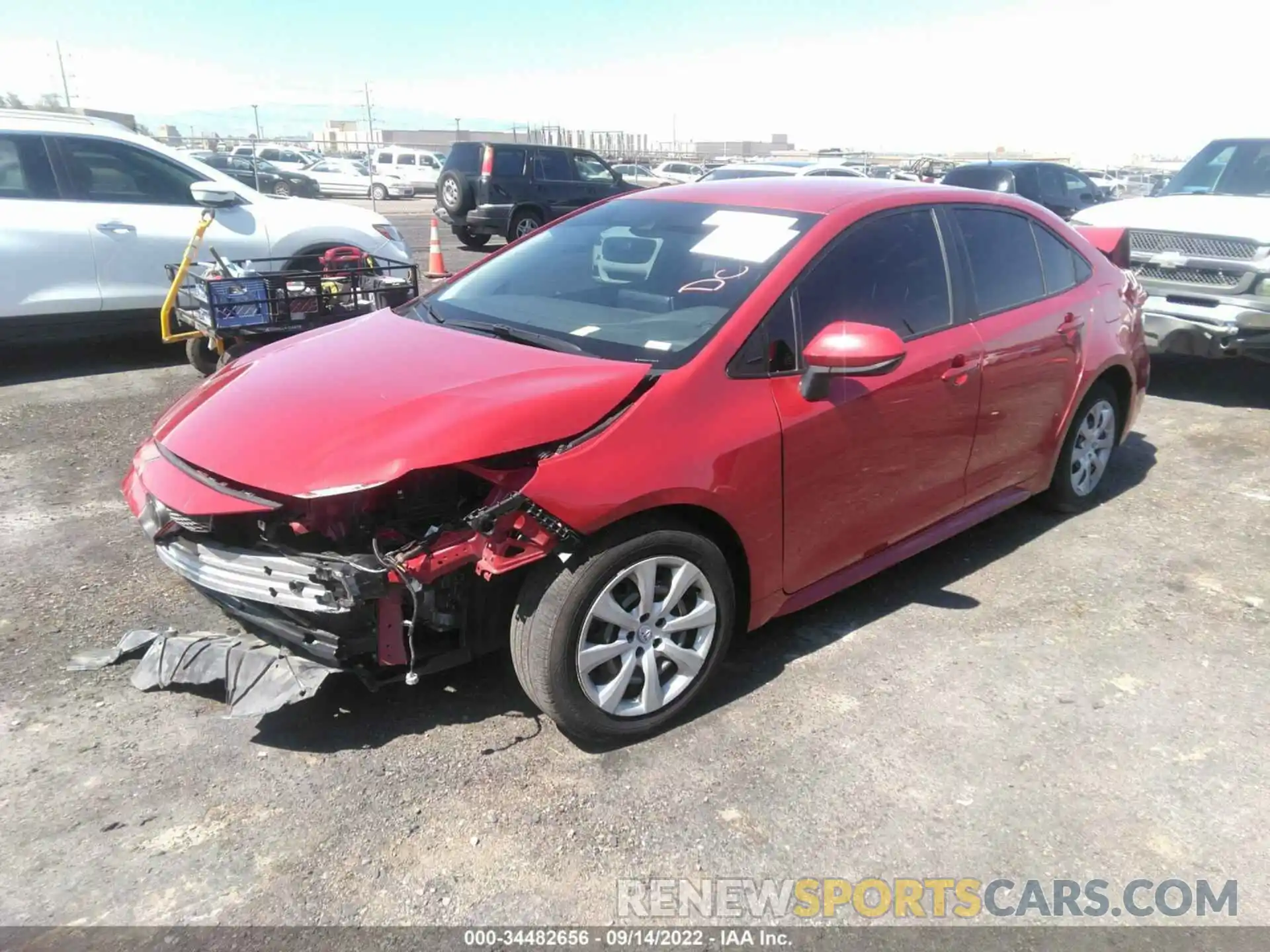 2 Photograph of a damaged car JTDEPMAE0MJ143923 TOYOTA COROLLA 2021