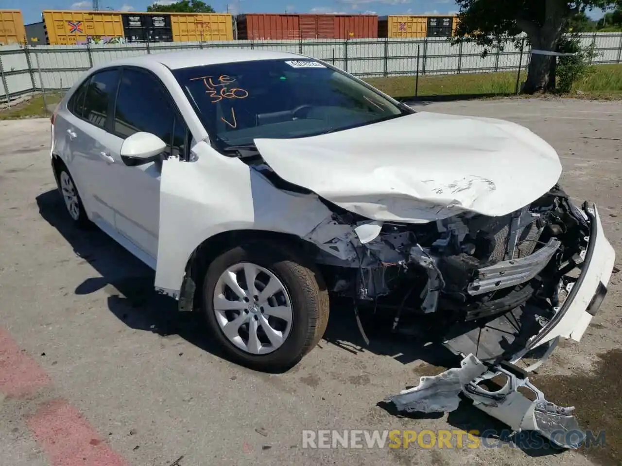 1 Photograph of a damaged car JTDEPMAE0MJ148345 TOYOTA COROLLA 2021