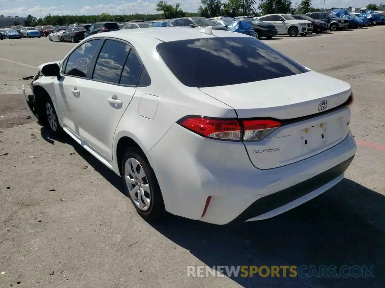 3 Photograph of a damaged car JTDEPMAE0MJ148345 TOYOTA COROLLA 2021