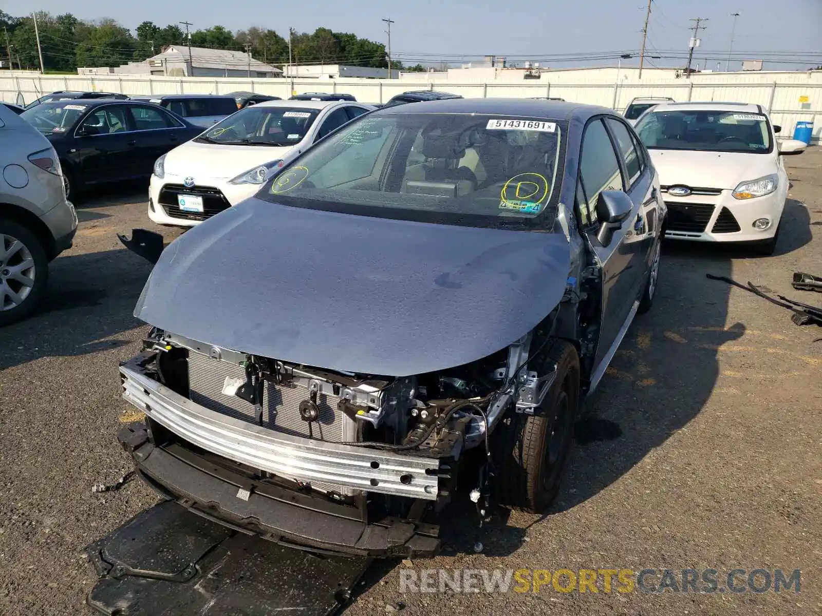 2 Photograph of a damaged car JTDEPMAE0MJ153447 TOYOTA COROLLA 2021