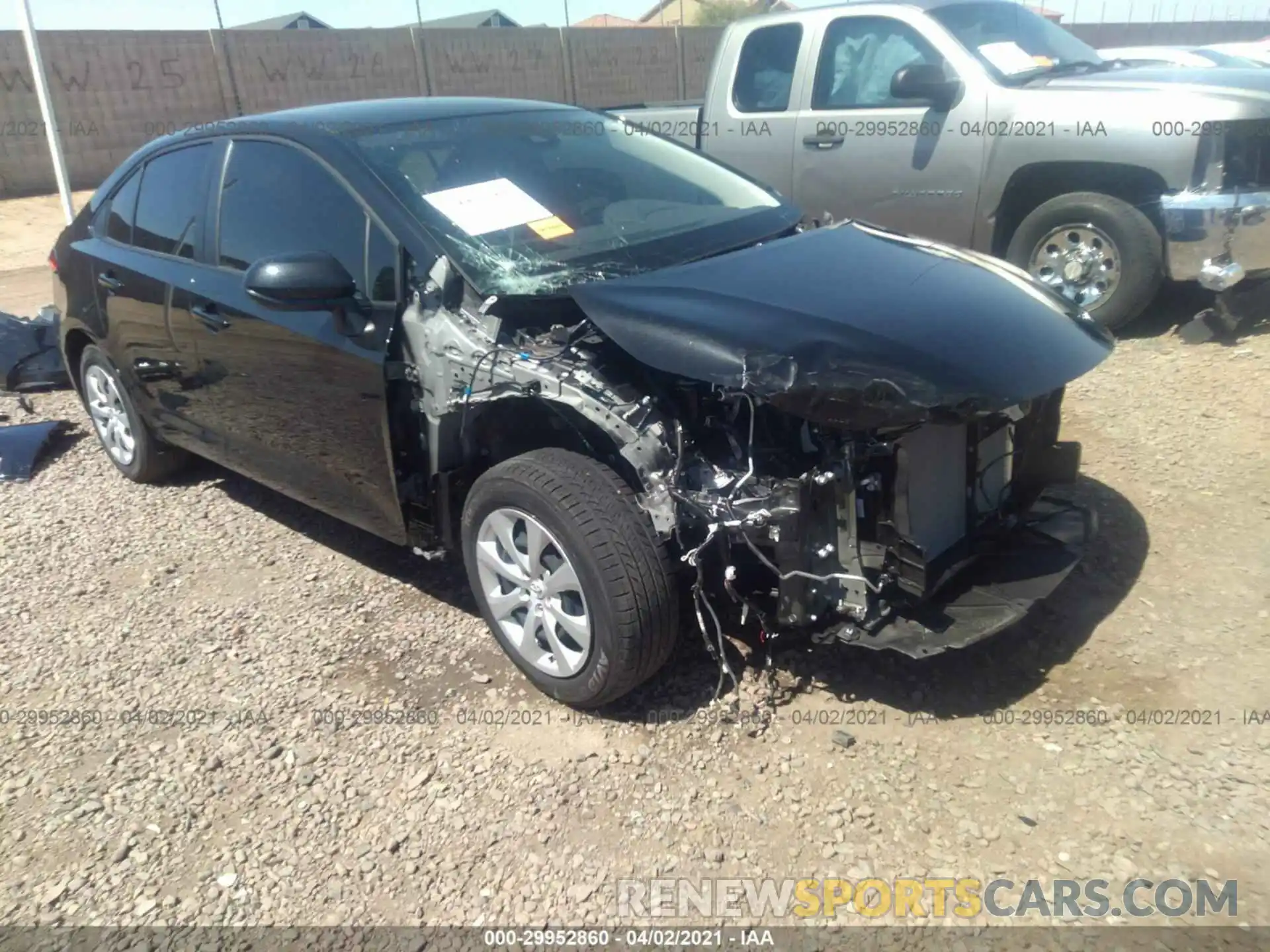 1 Photograph of a damaged car JTDEPMAE0MJ154288 TOYOTA COROLLA 2021