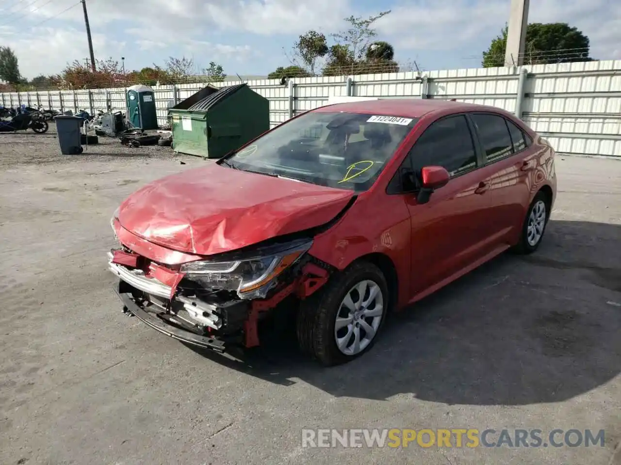 2 Photograph of a damaged car JTDEPMAE0MJ162102 TOYOTA COROLLA 2021