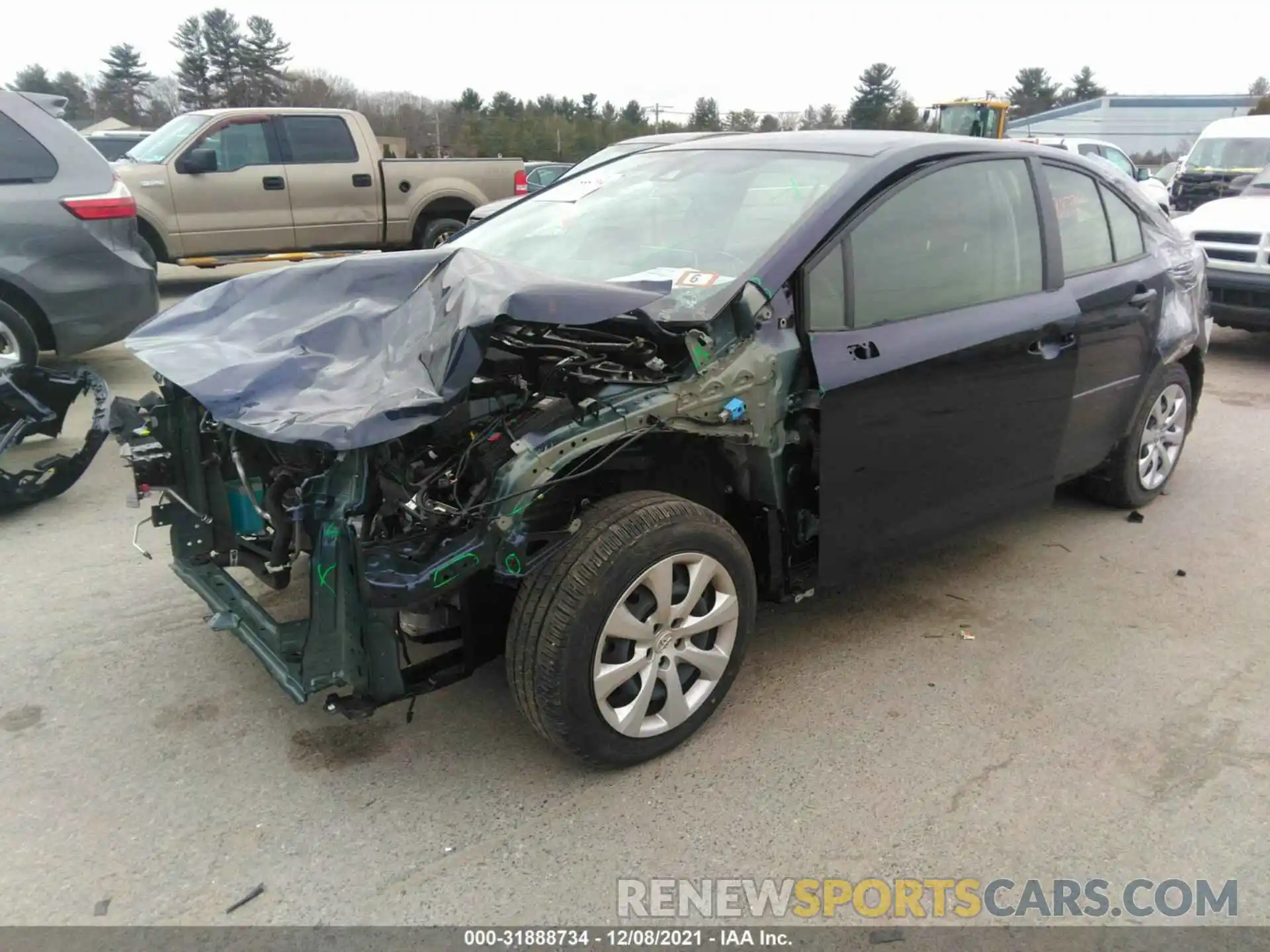 2 Photograph of a damaged car JTDEPMAE0MJ162374 TOYOTA COROLLA 2021