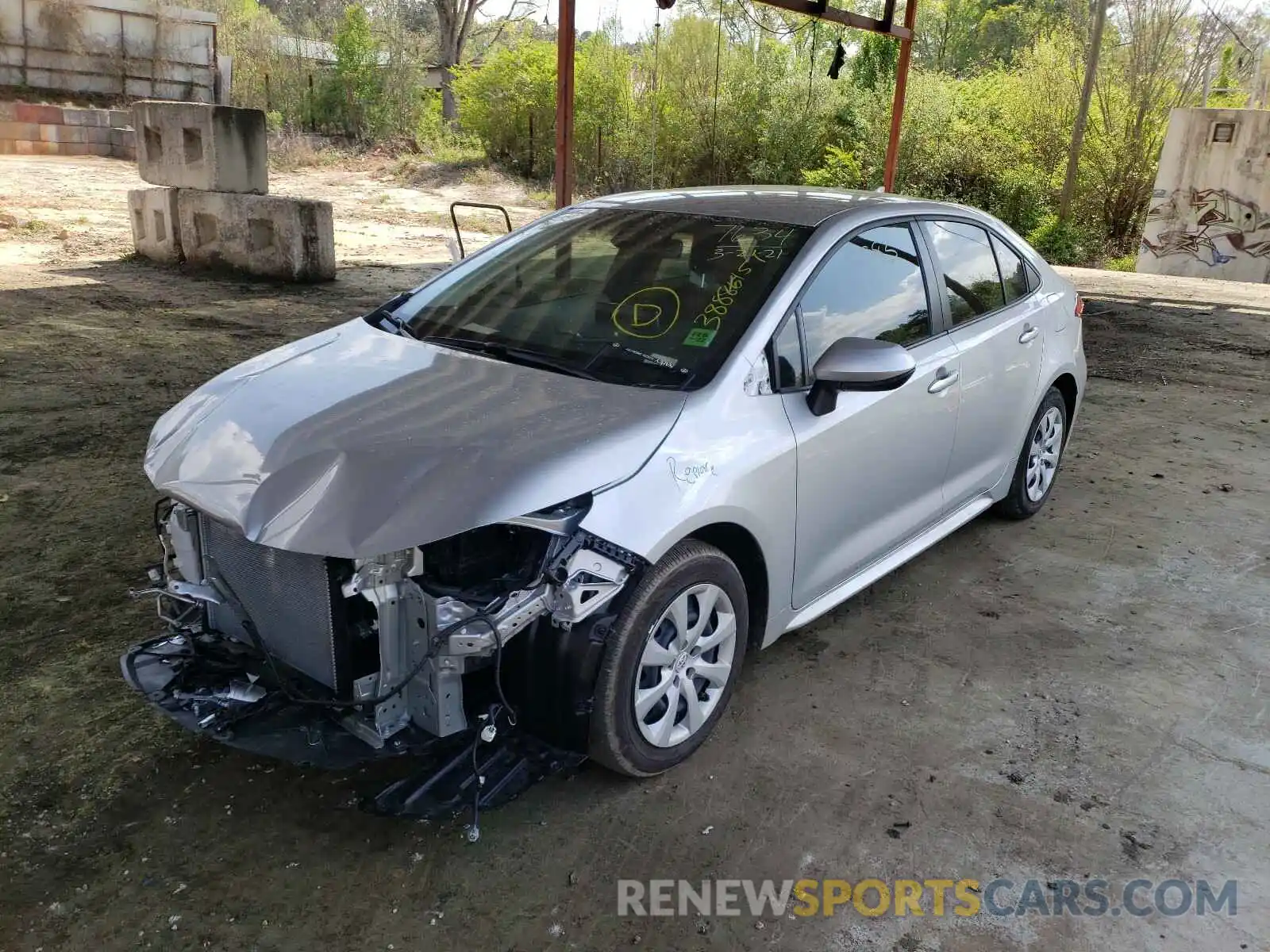 2 Photograph of a damaged car JTDEPMAE1MJ127634 TOYOTA COROLLA 2021