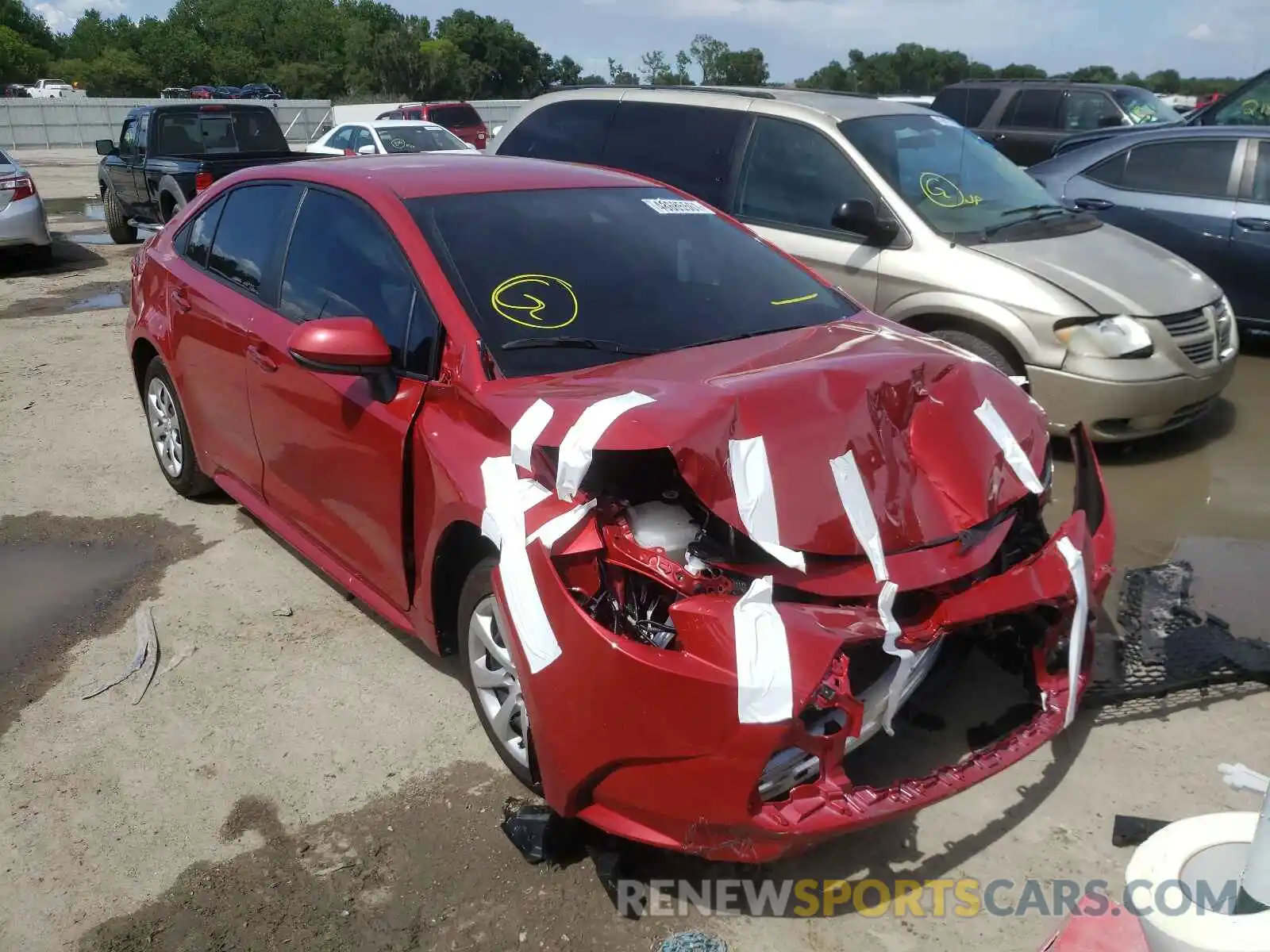 1 Photograph of a damaged car JTDEPMAE1MJ134549 TOYOTA COROLLA 2021