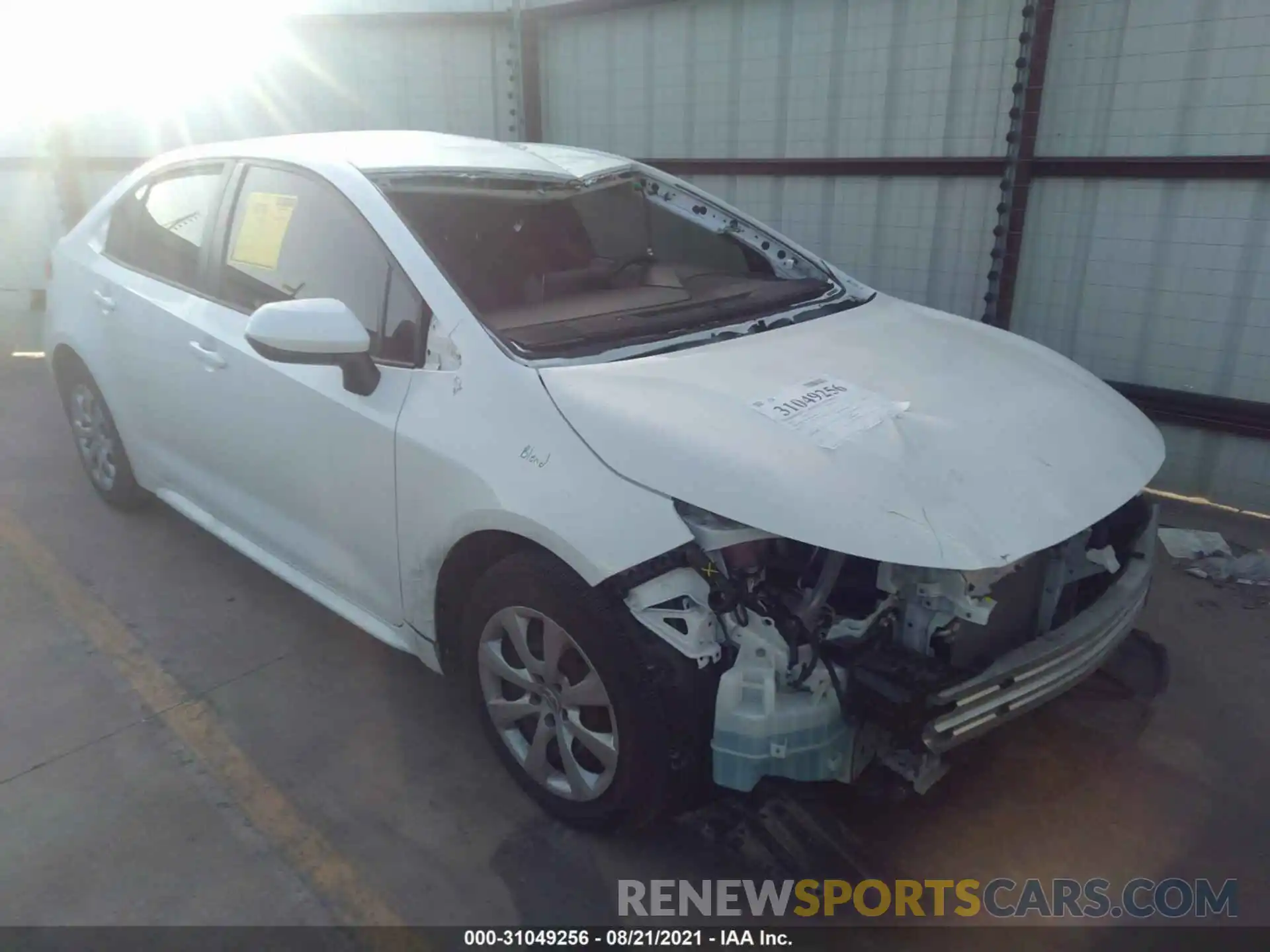 1 Photograph of a damaged car JTDEPMAE1MJ143204 TOYOTA COROLLA 2021