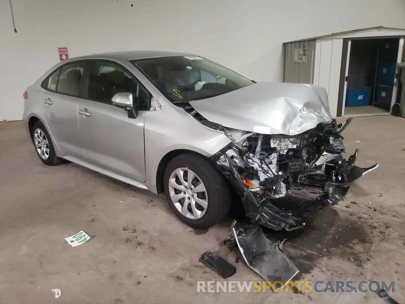 1 Photograph of a damaged car JTDEPMAE1MJ154199 TOYOTA COROLLA 2021