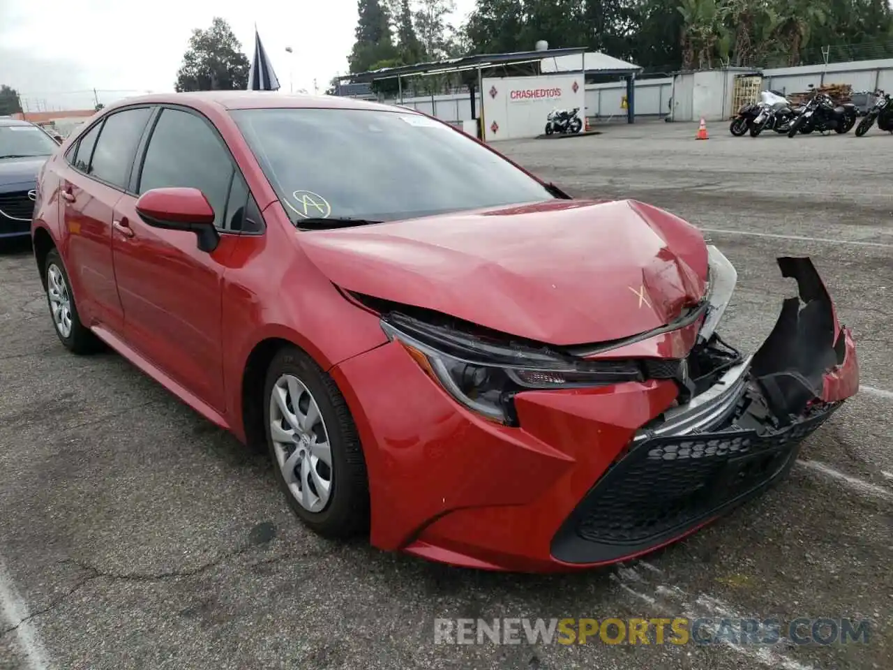 1 Photograph of a damaged car JTDEPMAE1MJ154896 TOYOTA COROLLA 2021