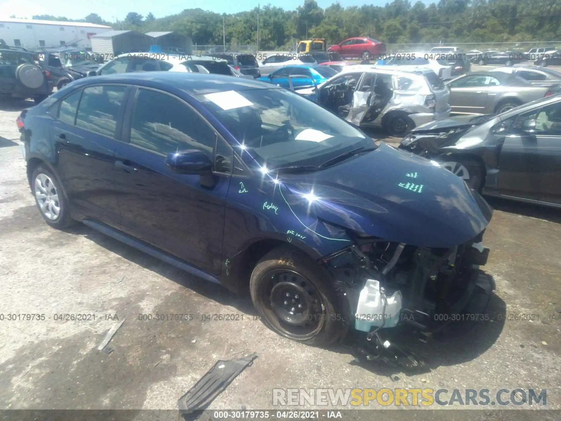 1 Photograph of a damaged car JTDEPMAE1MJ159628 TOYOTA COROLLA 2021