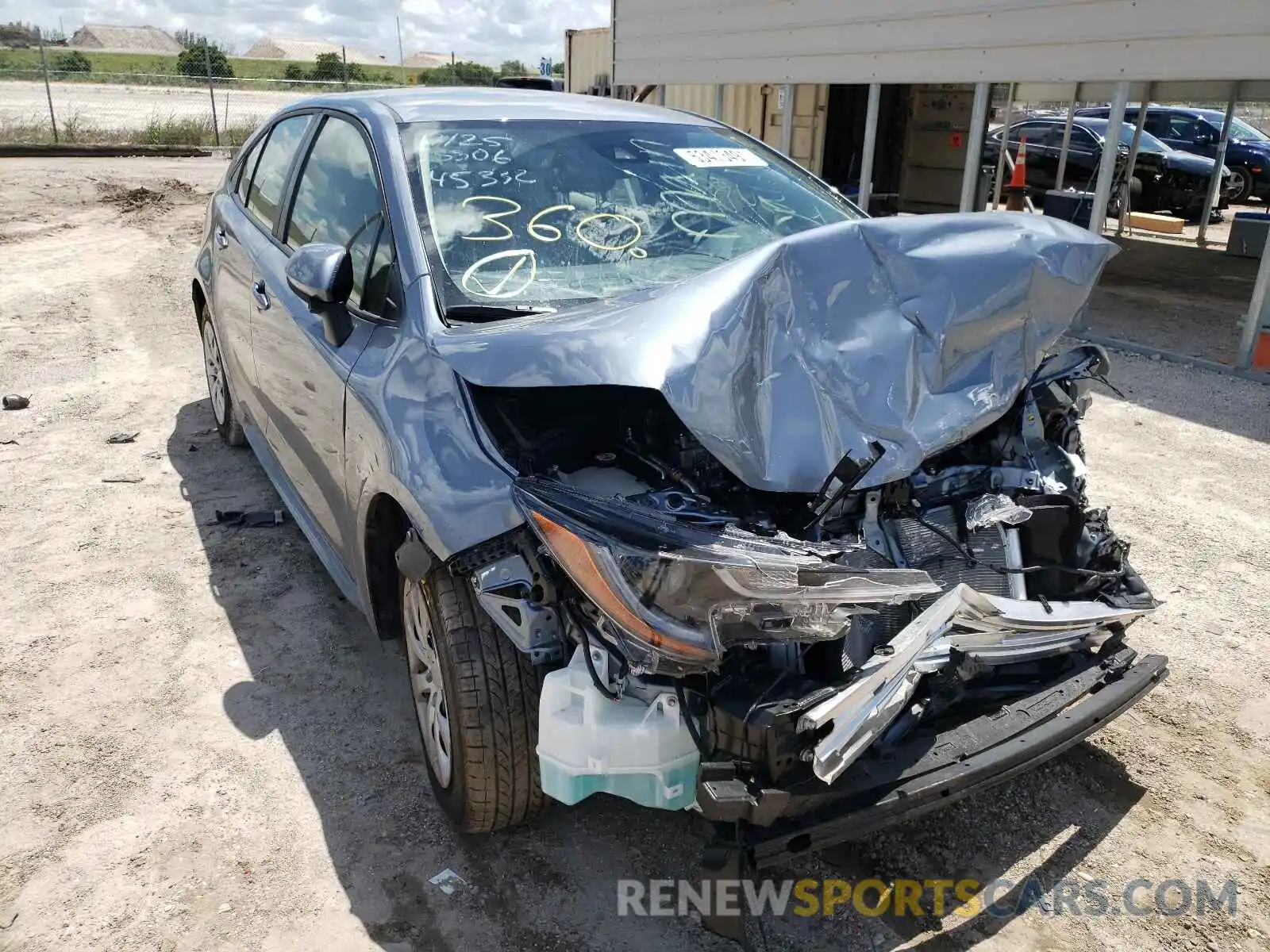 1 Photograph of a damaged car JTDEPMAE1MJ175506 TOYOTA COROLLA 2021