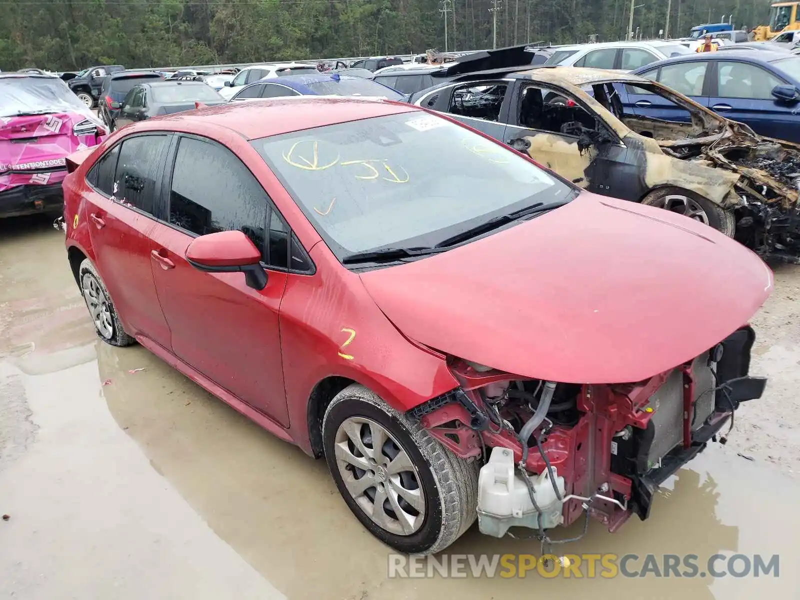 1 Photograph of a damaged car JTDEPMAE2MJ129733 TOYOTA COROLLA 2021