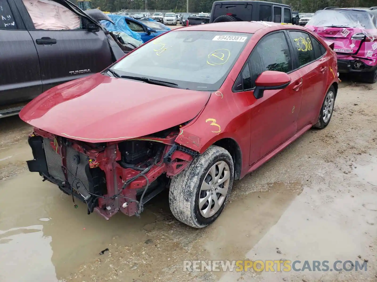 2 Photograph of a damaged car JTDEPMAE2MJ129733 TOYOTA COROLLA 2021