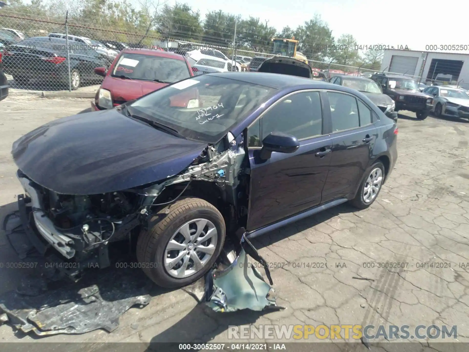 2 Photograph of a damaged car JTDEPMAE2MJ131904 TOYOTA COROLLA 2021