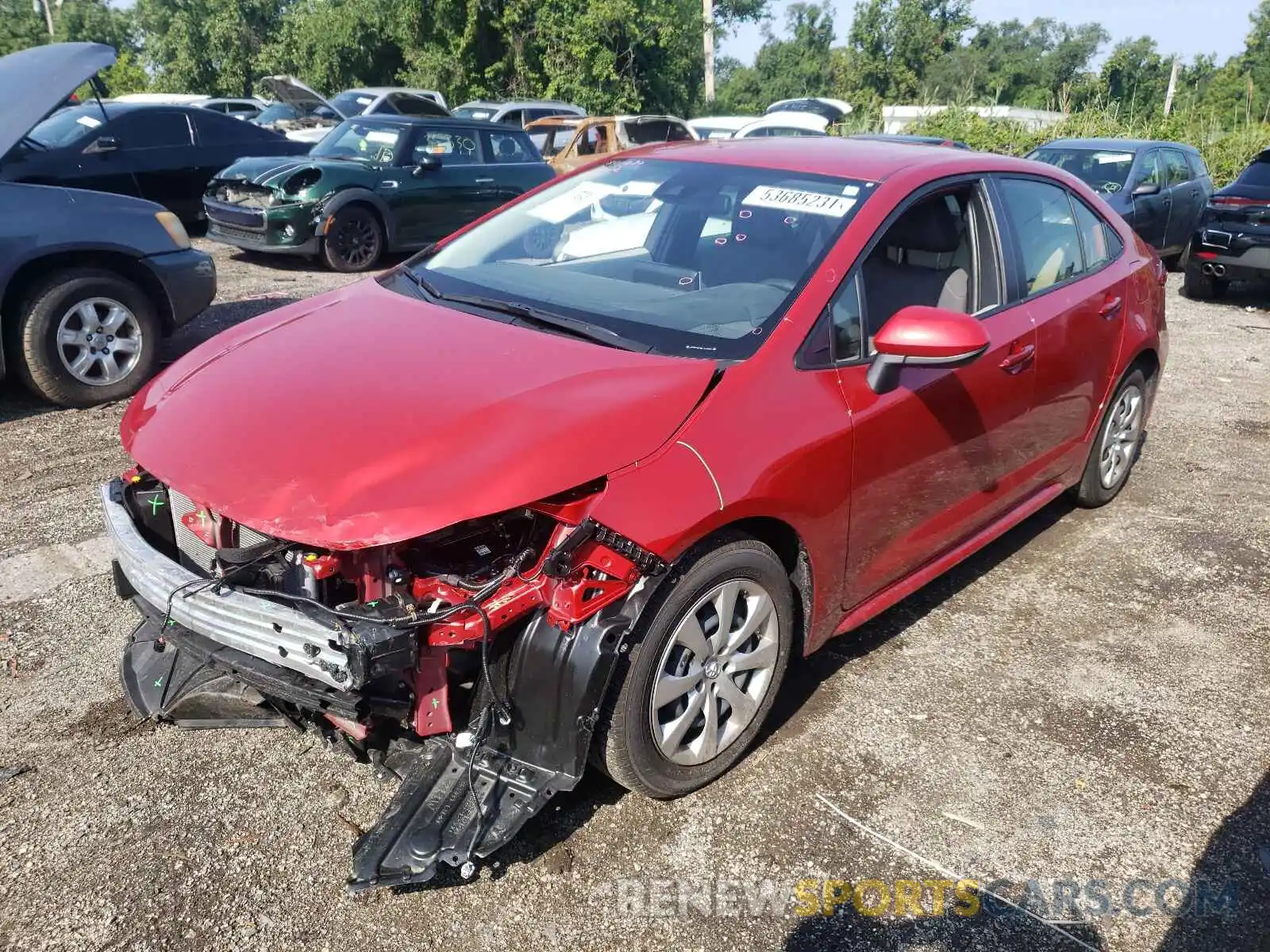 2 Photograph of a damaged car JTDEPMAE2MJ143292 TOYOTA COROLLA 2021