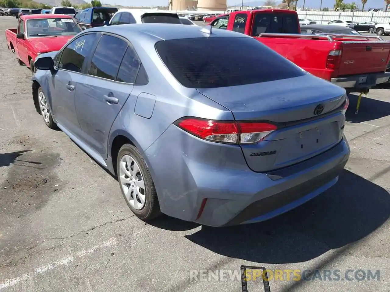 3 Photograph of a damaged car JTDEPMAE2MJ165566 TOYOTA COROLLA 2021