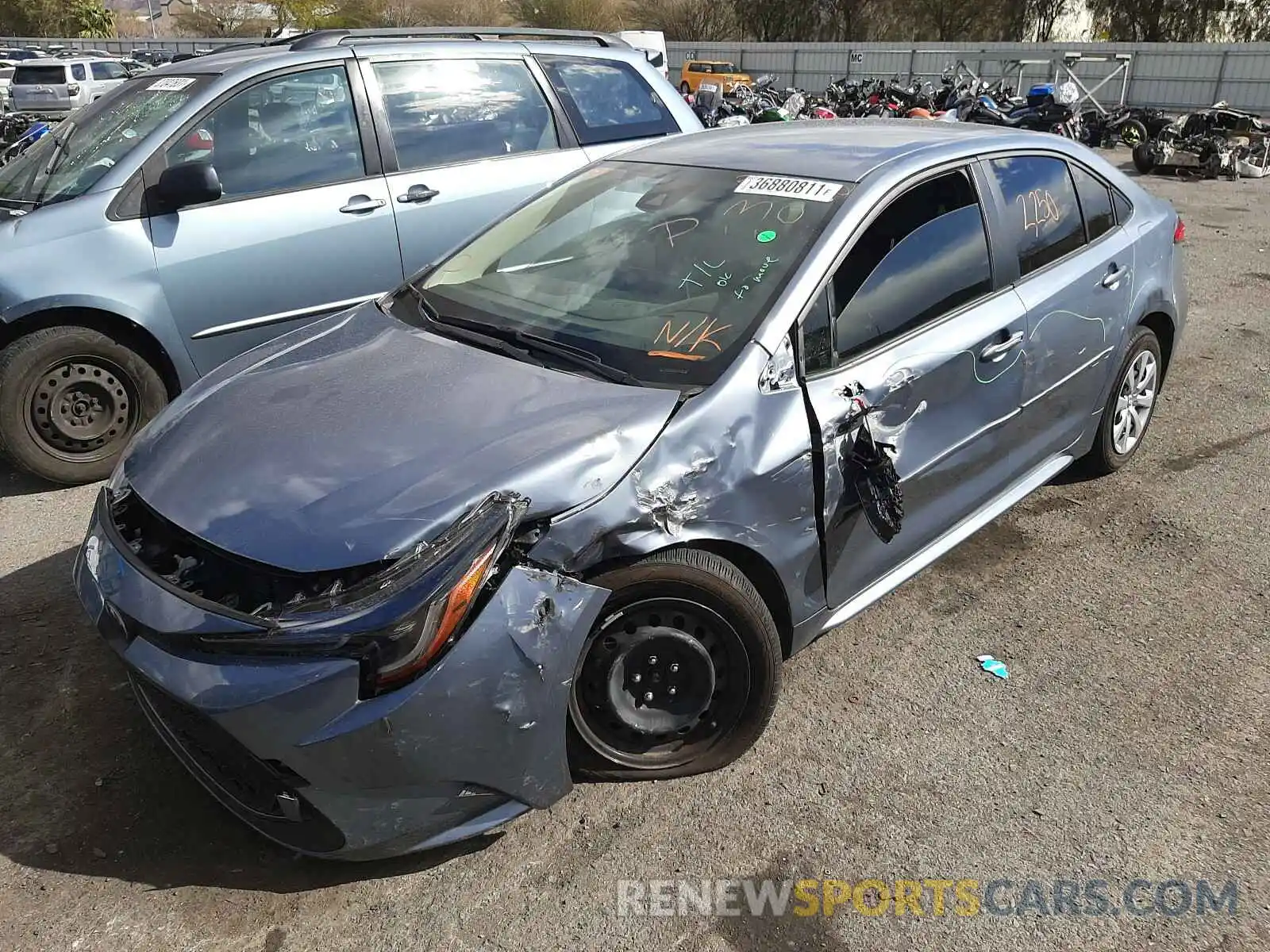 2 Photograph of a damaged car JTDEPMAE3MJ125352 TOYOTA COROLLA 2021