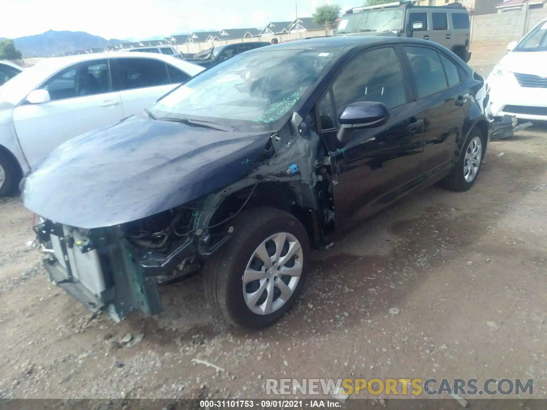 2 Photograph of a damaged car JTDEPMAE3MJ141177 TOYOTA COROLLA 2021