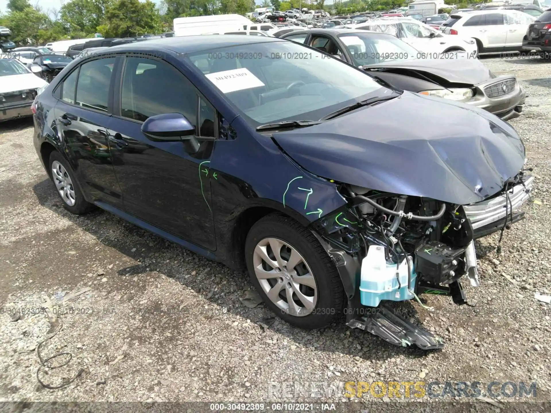 1 Photograph of a damaged car JTDEPMAE3MJ147433 TOYOTA COROLLA 2021