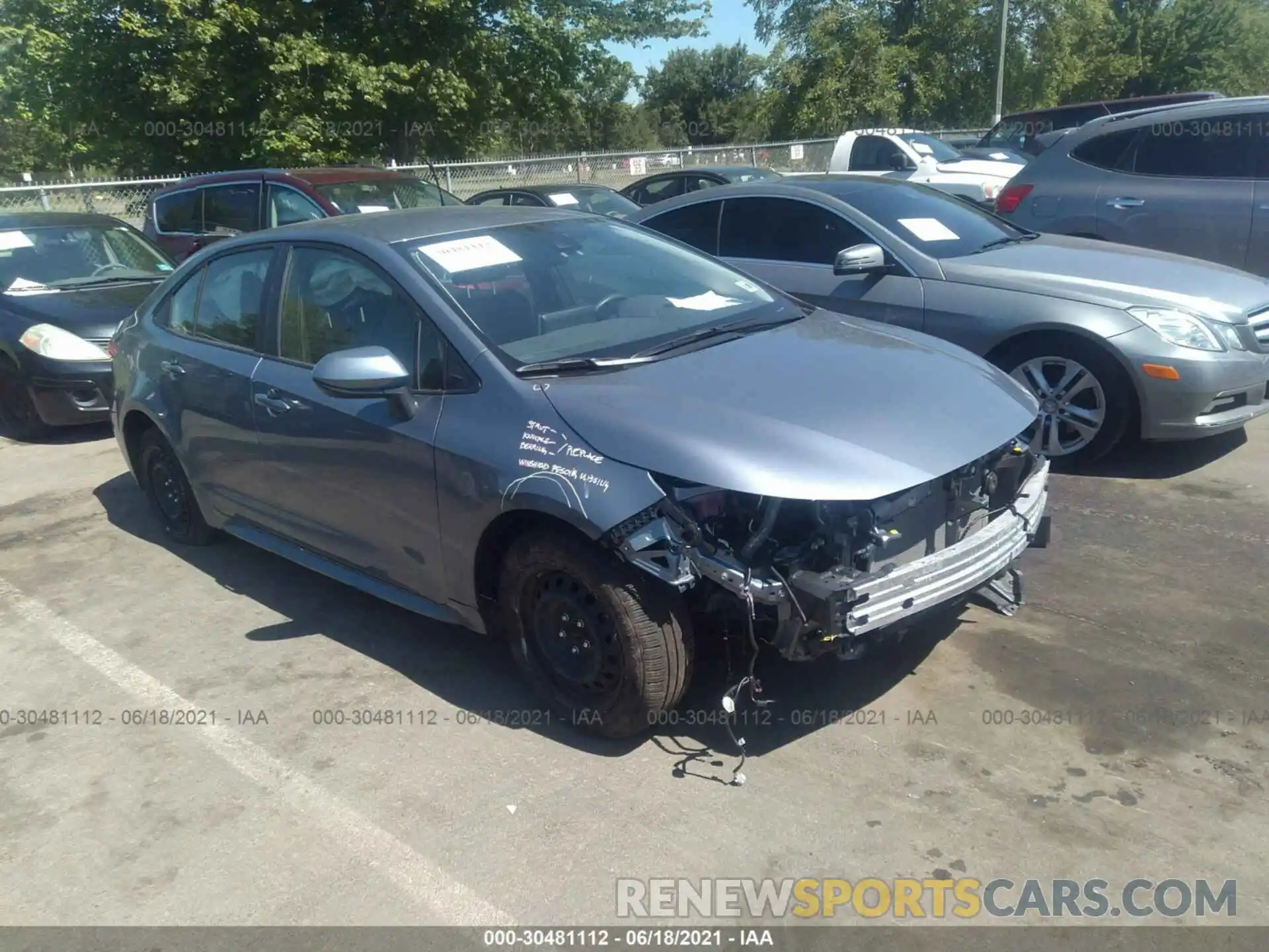 1 Photograph of a damaged car JTDEPMAE3MJ156455 TOYOTA COROLLA 2021